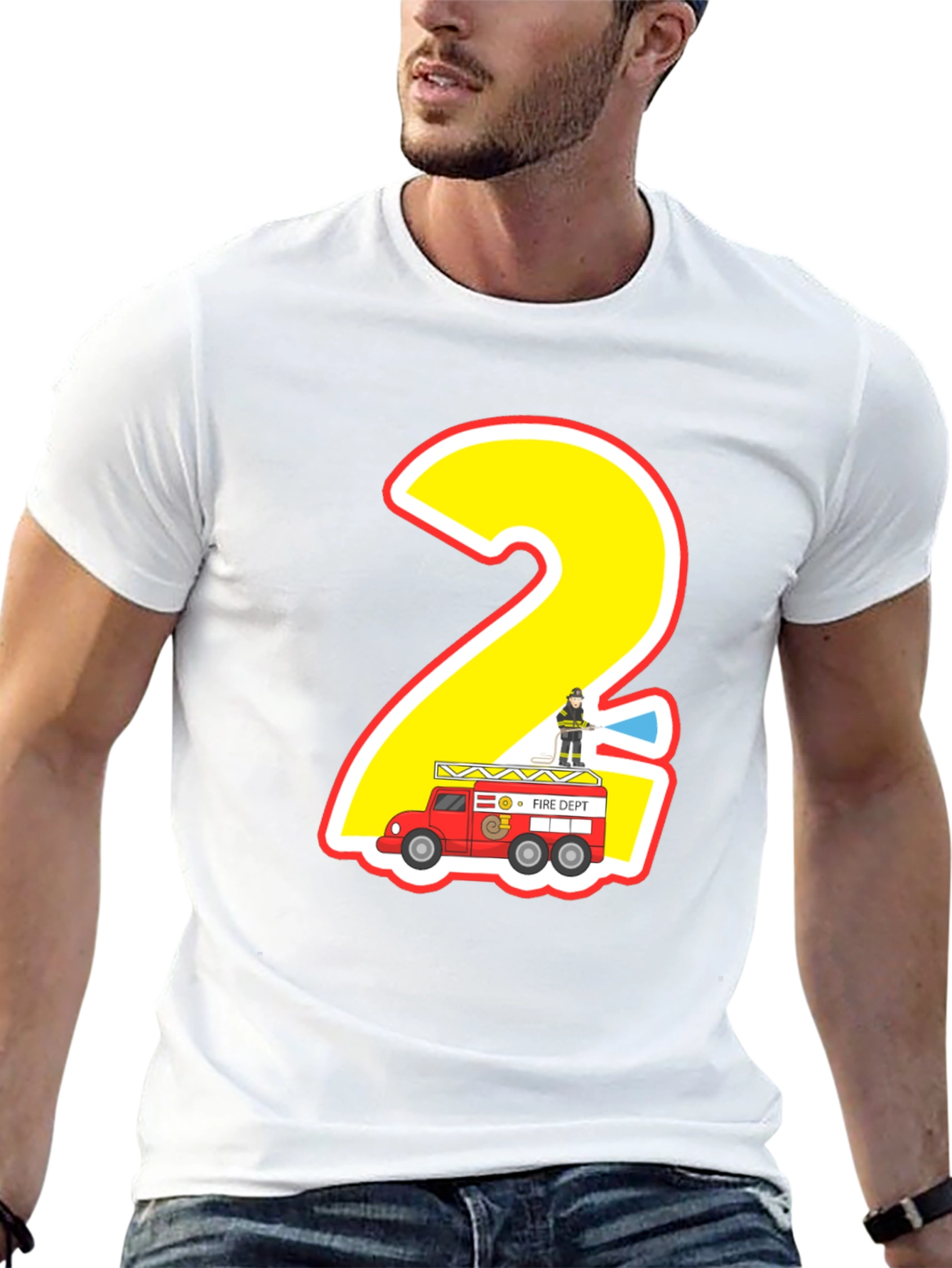 Fire Truck 2nd Birthday T-Shirt