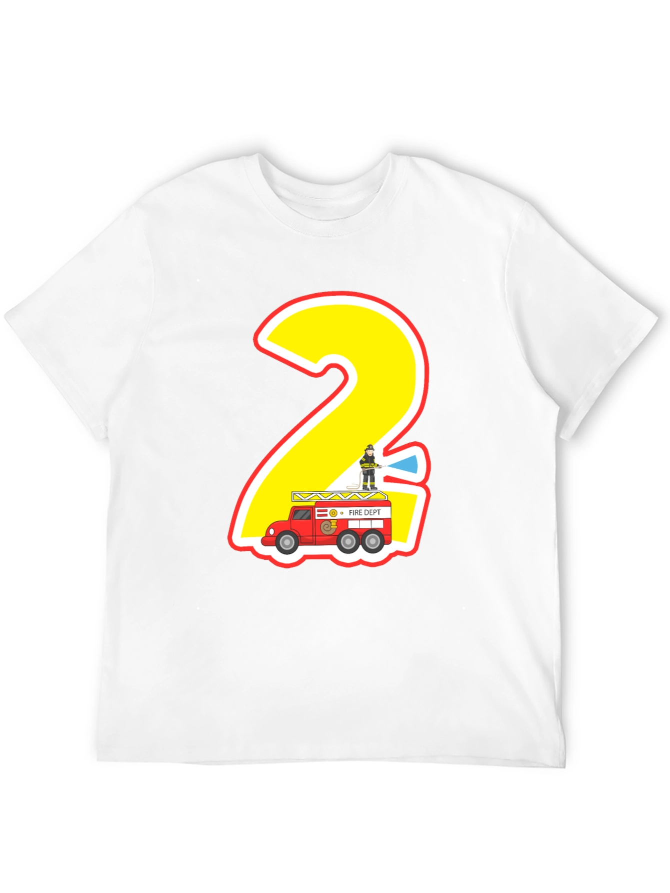 Fire Truck 2nd Birthday T-Shirt