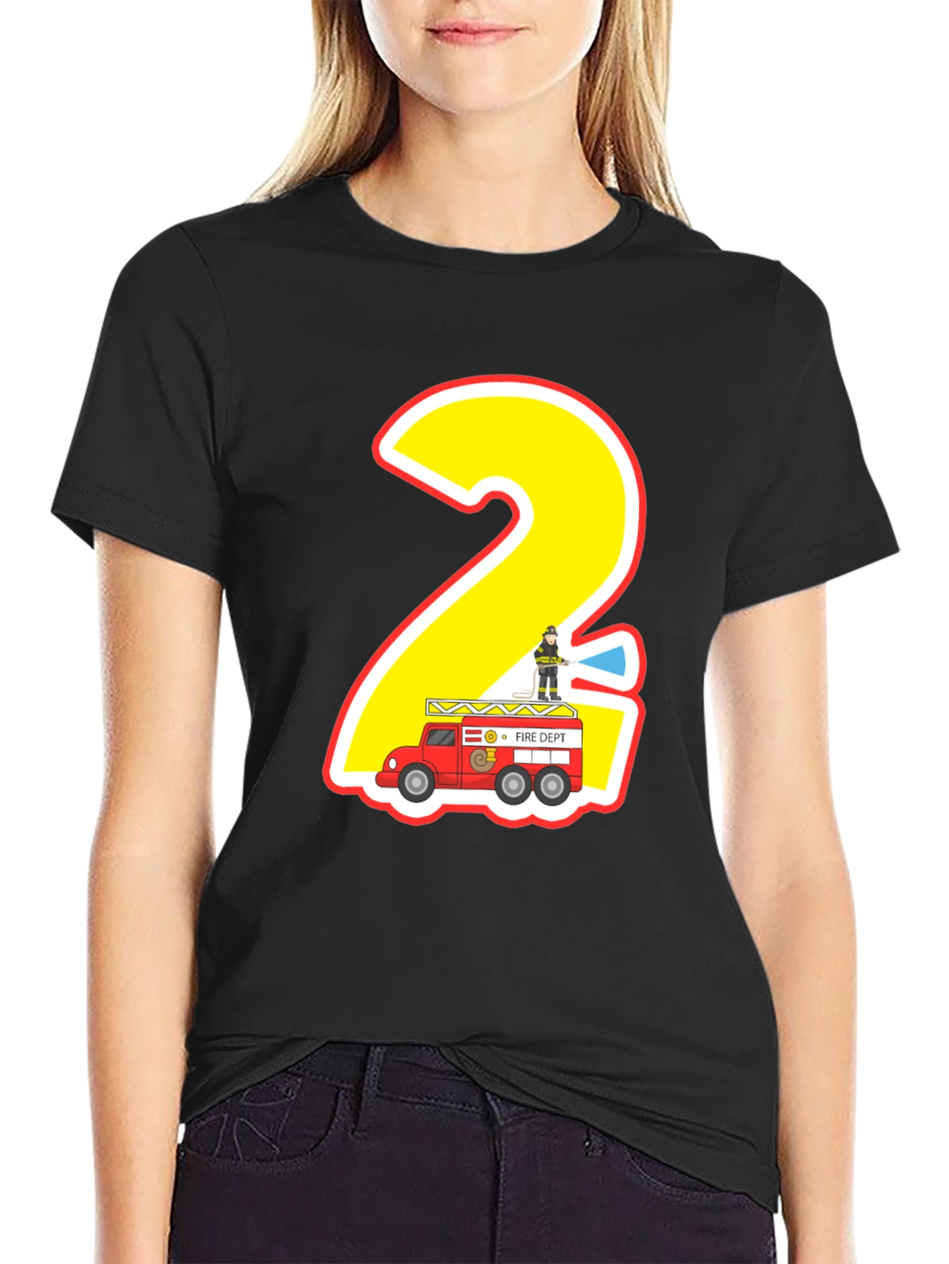 Fire Truck 2nd Birthday T-Shirt