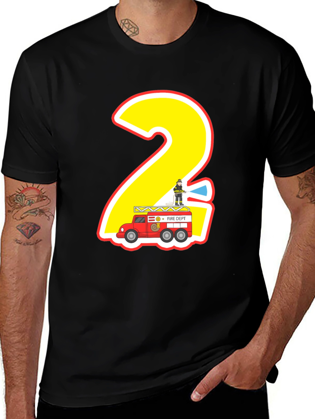 Fire Truck 2nd Birthday T-Shirt