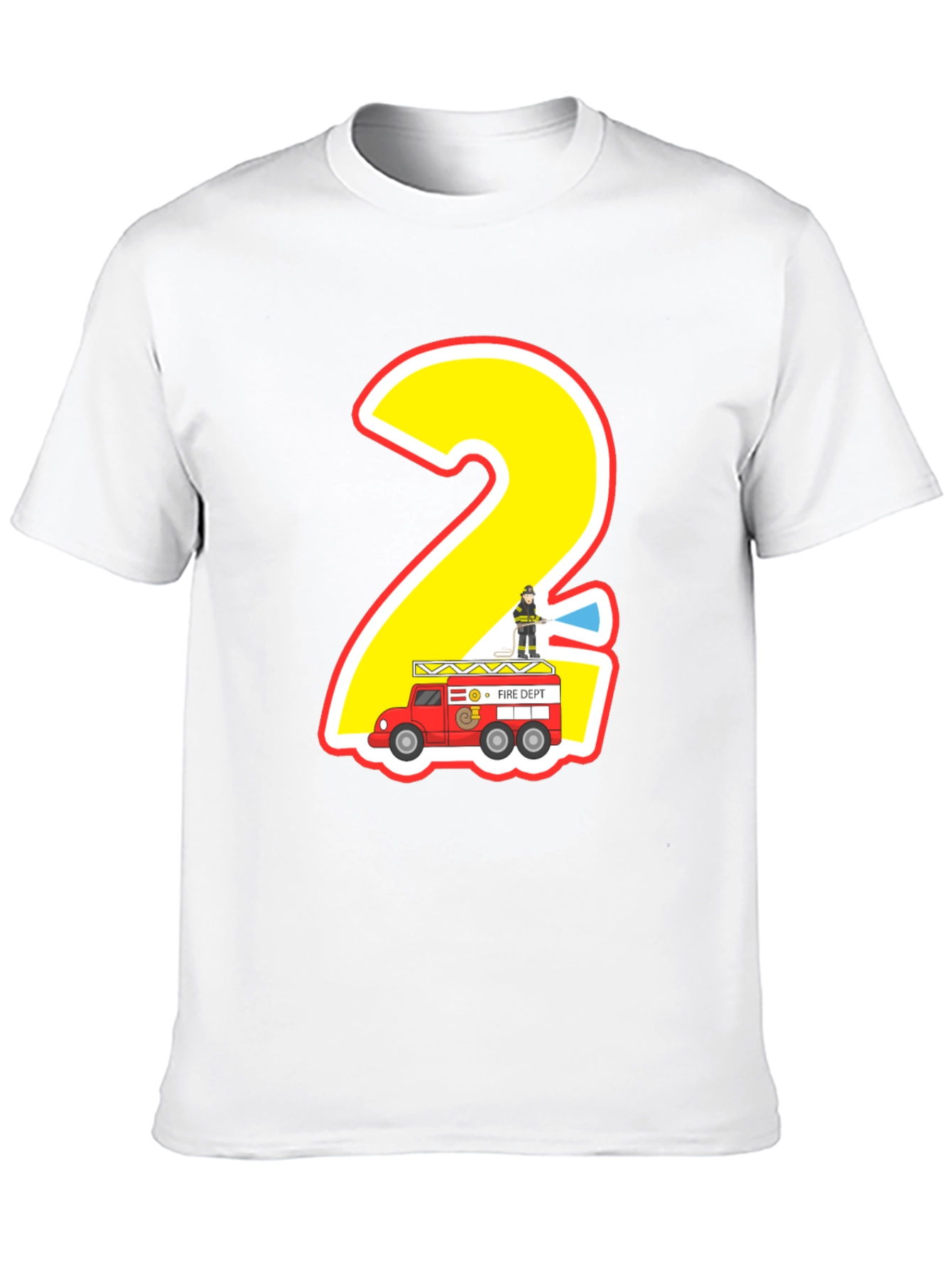 Fire Truck 2nd Birthday T-Shirt