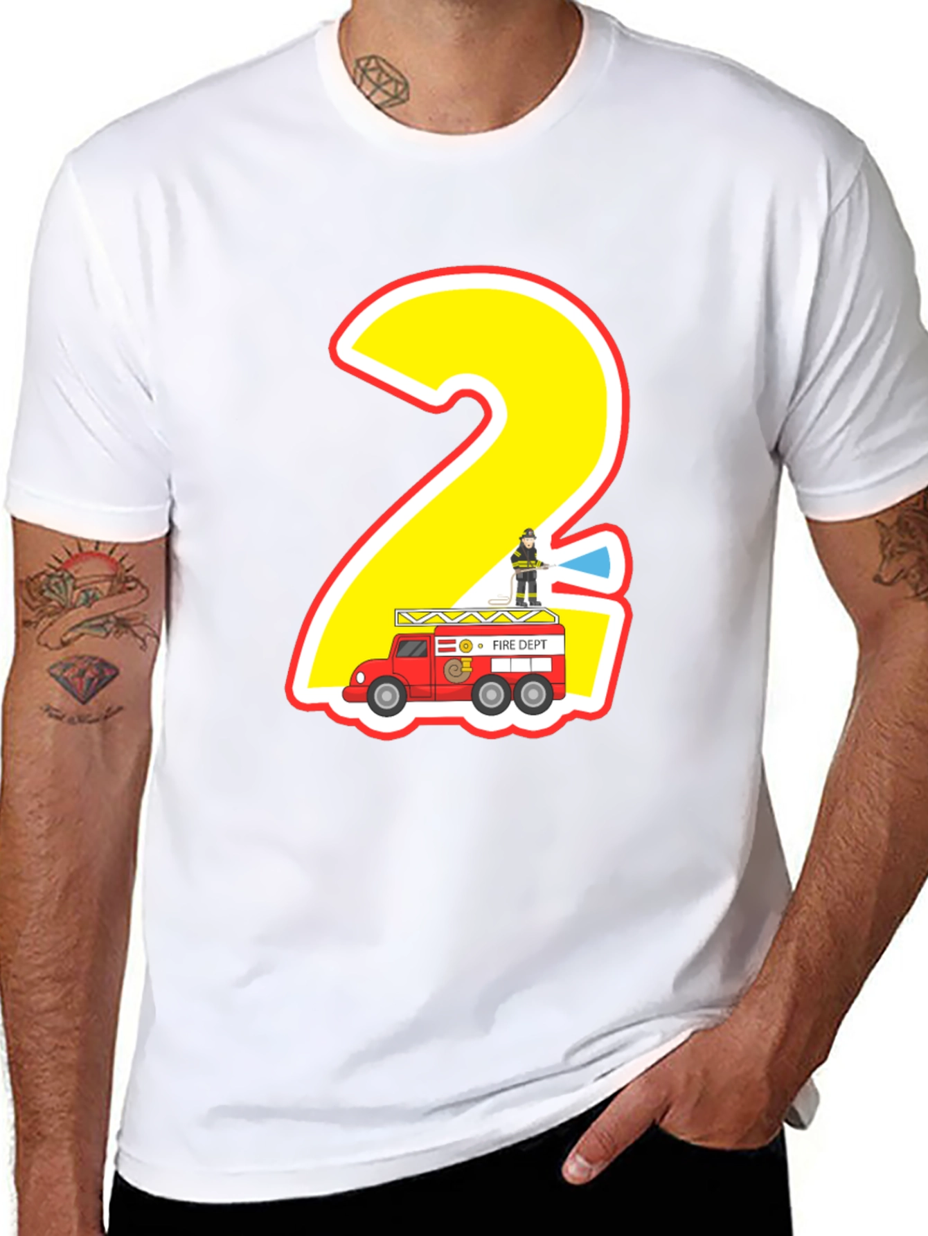 Fire Truck 2nd Birthday T-Shirt