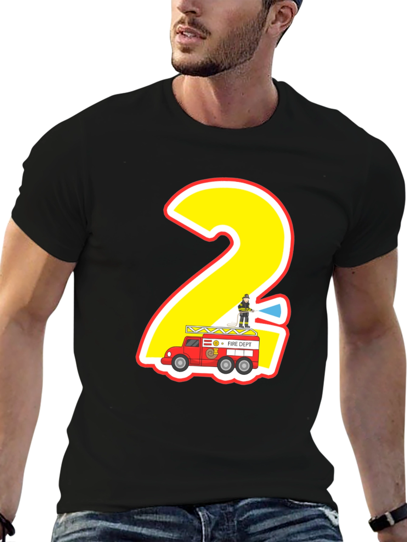 Fire Truck 2nd Birthday T-Shirt