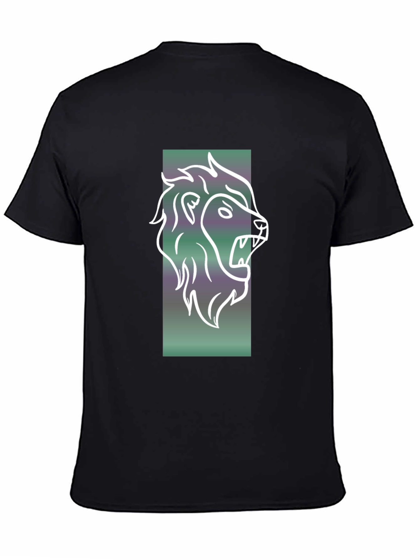 Lion Graphic Tee - Mens Black Cotton T-Shirt