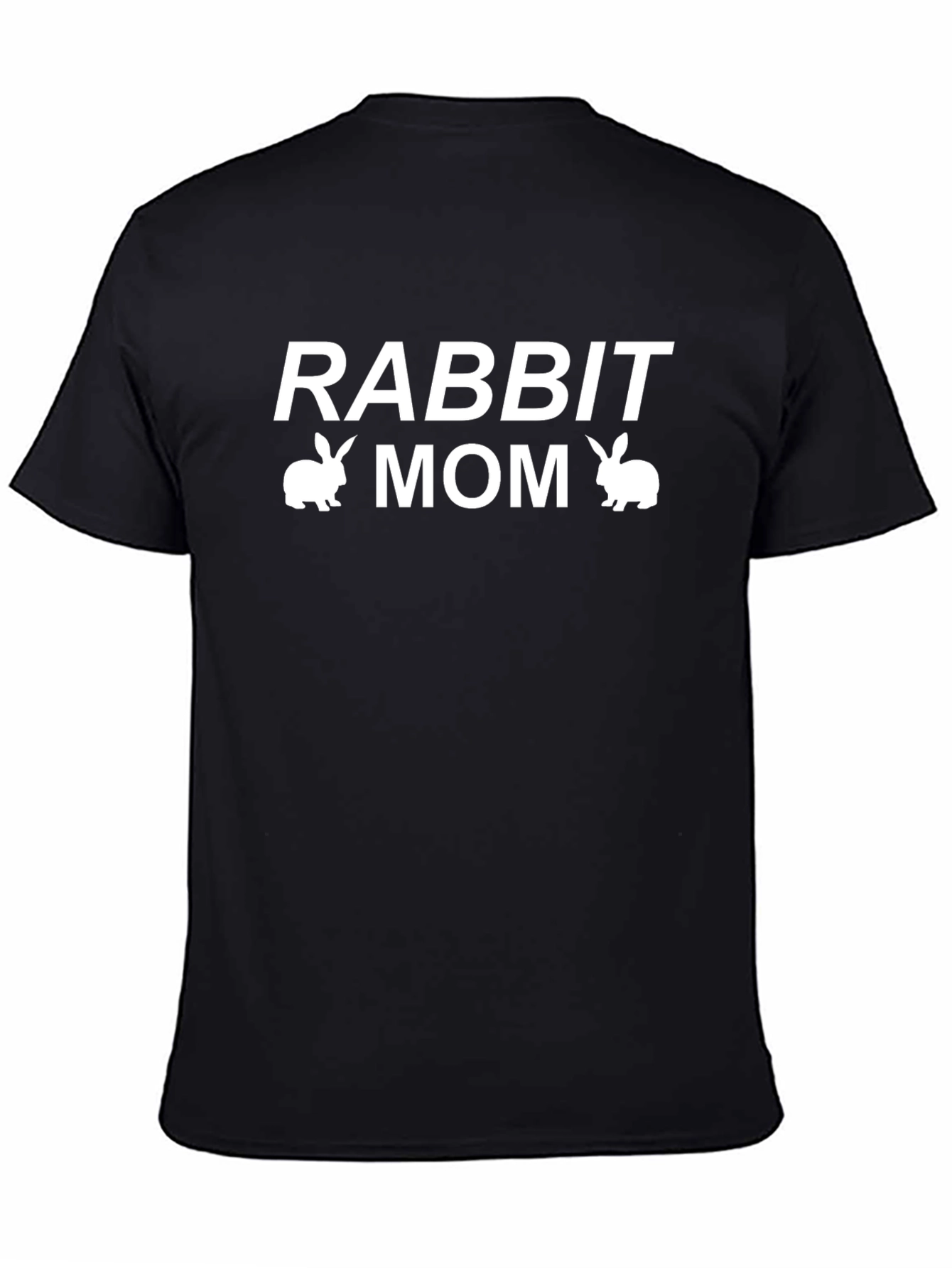 Rabbit Mom Graphic T-Shirt - Black Cotton Tee
