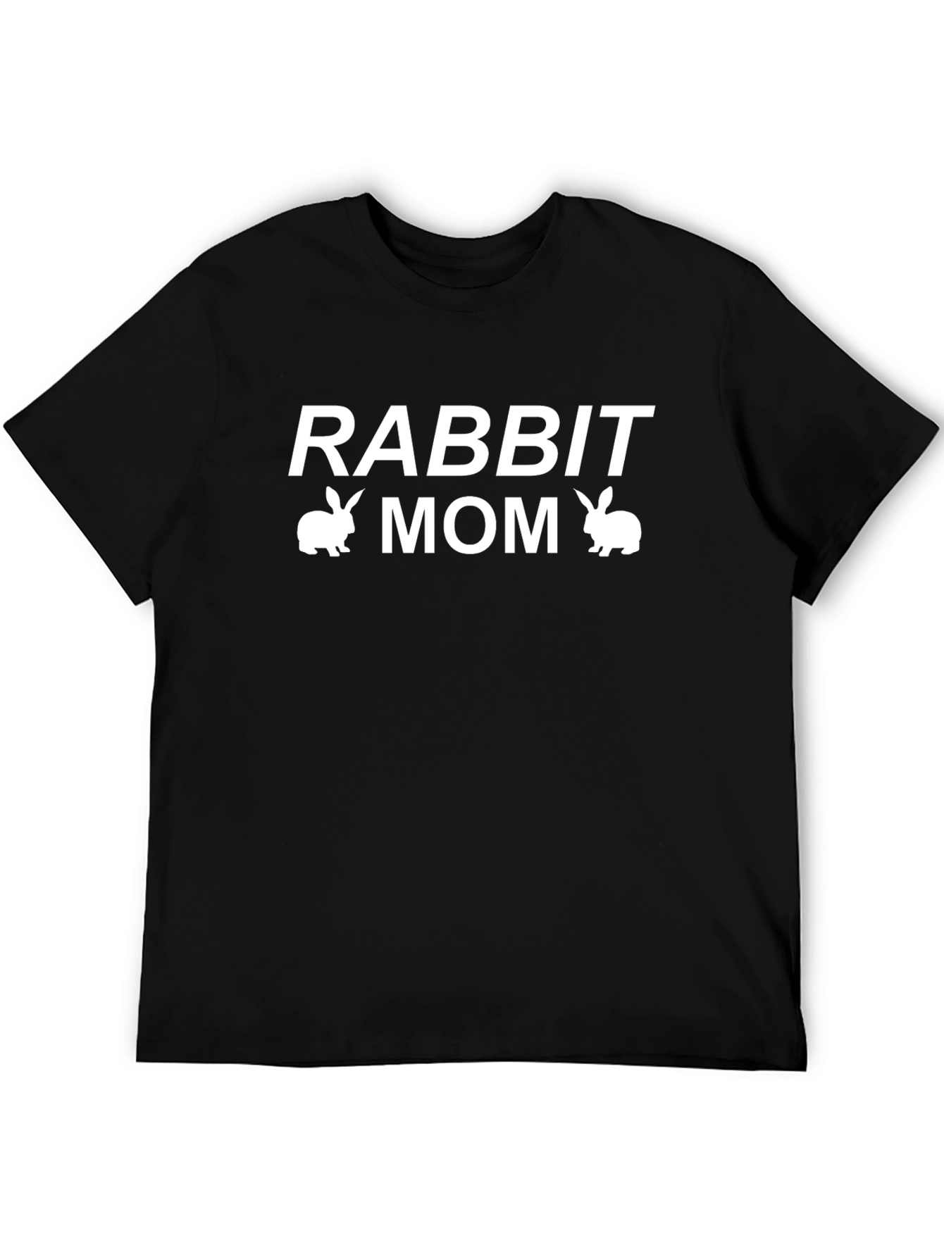 Rabbit Mom Graphic T-Shirt - Black Cotton Tee