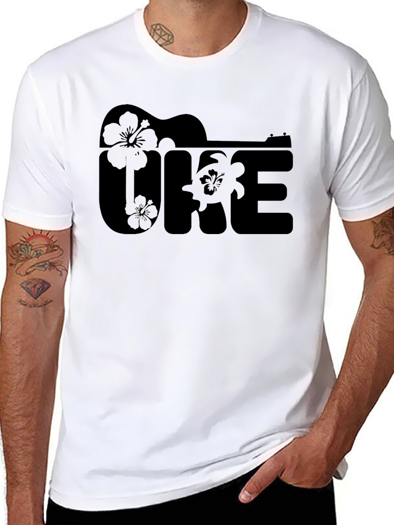 Black Ukulele Graphic T-Shirt