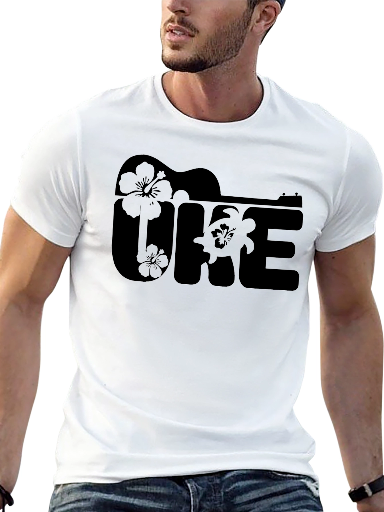 Black Ukulele Graphic T-Shirt
