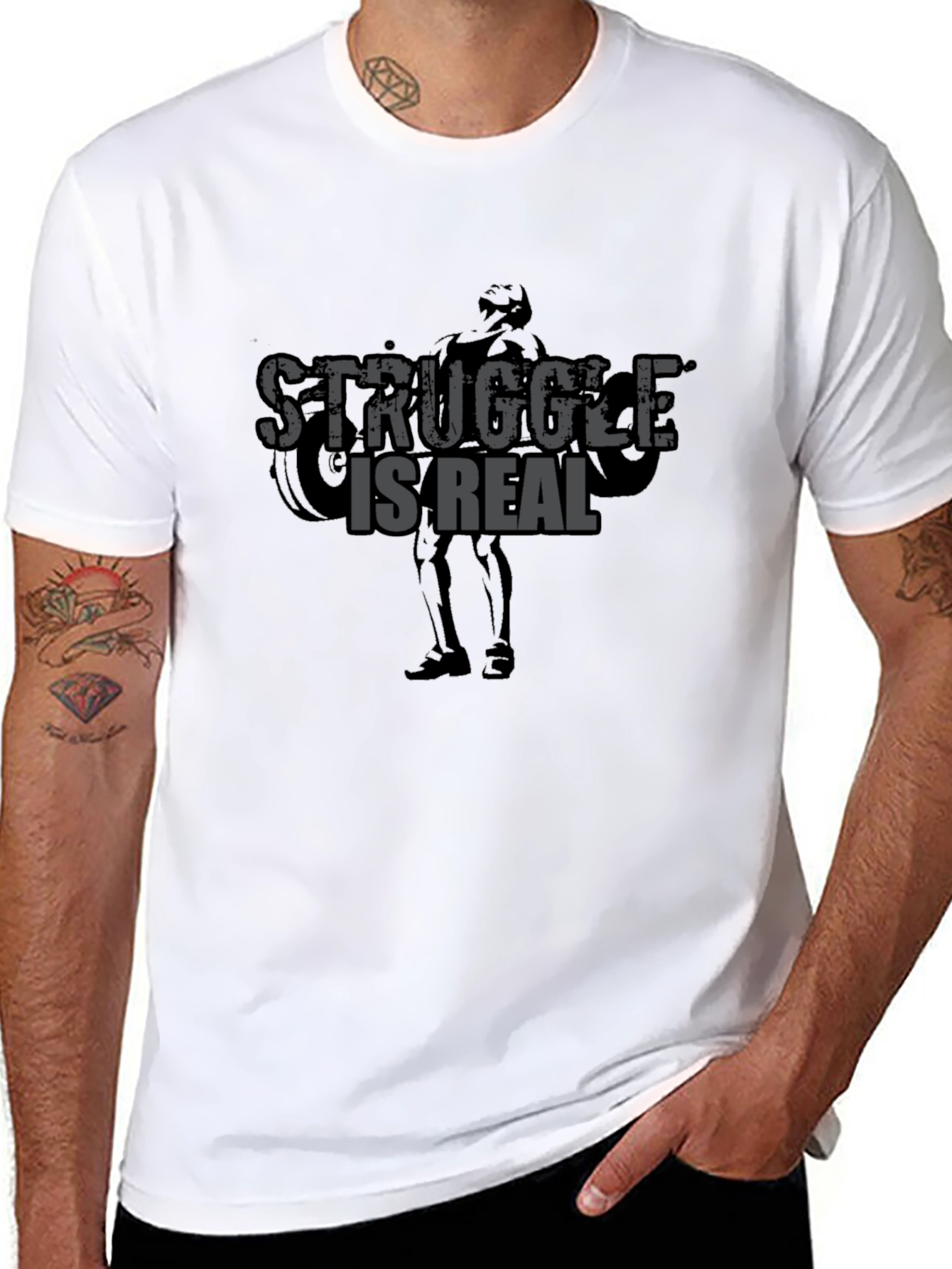 Struggle Is Real Gym T-Shirt - Black