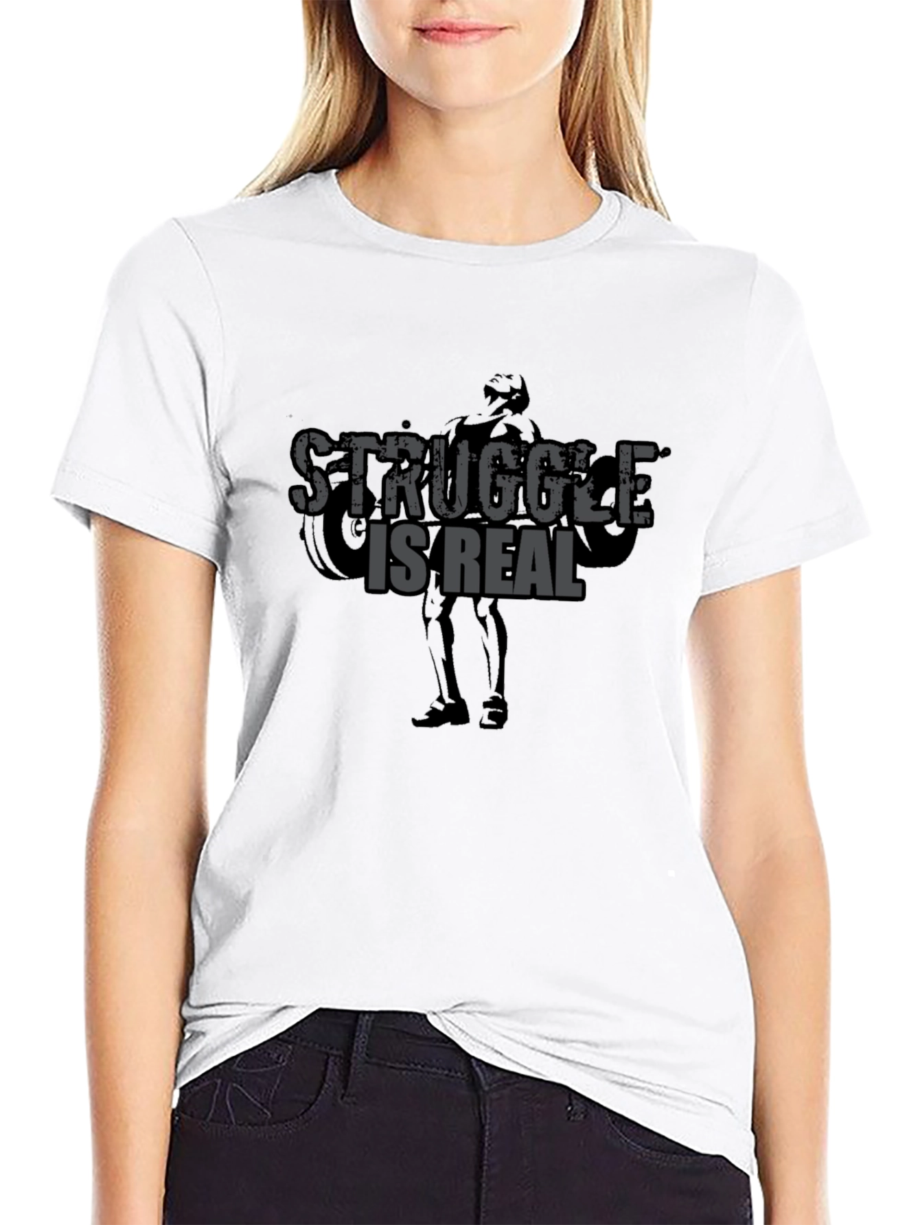 Struggle Is Real Gym T-Shirt - Black