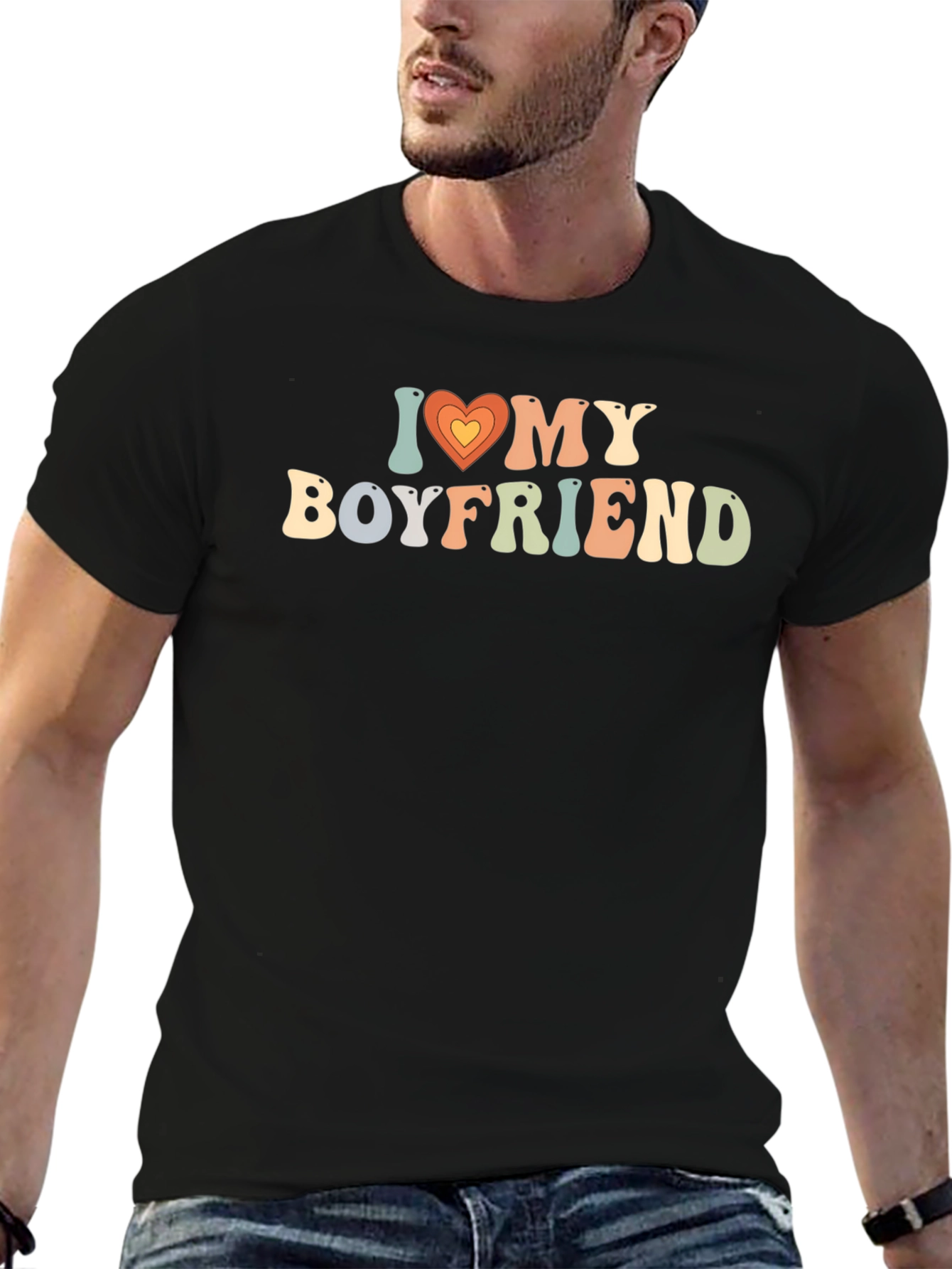 I Heart My Boyfriend Retro Graphic Tee
