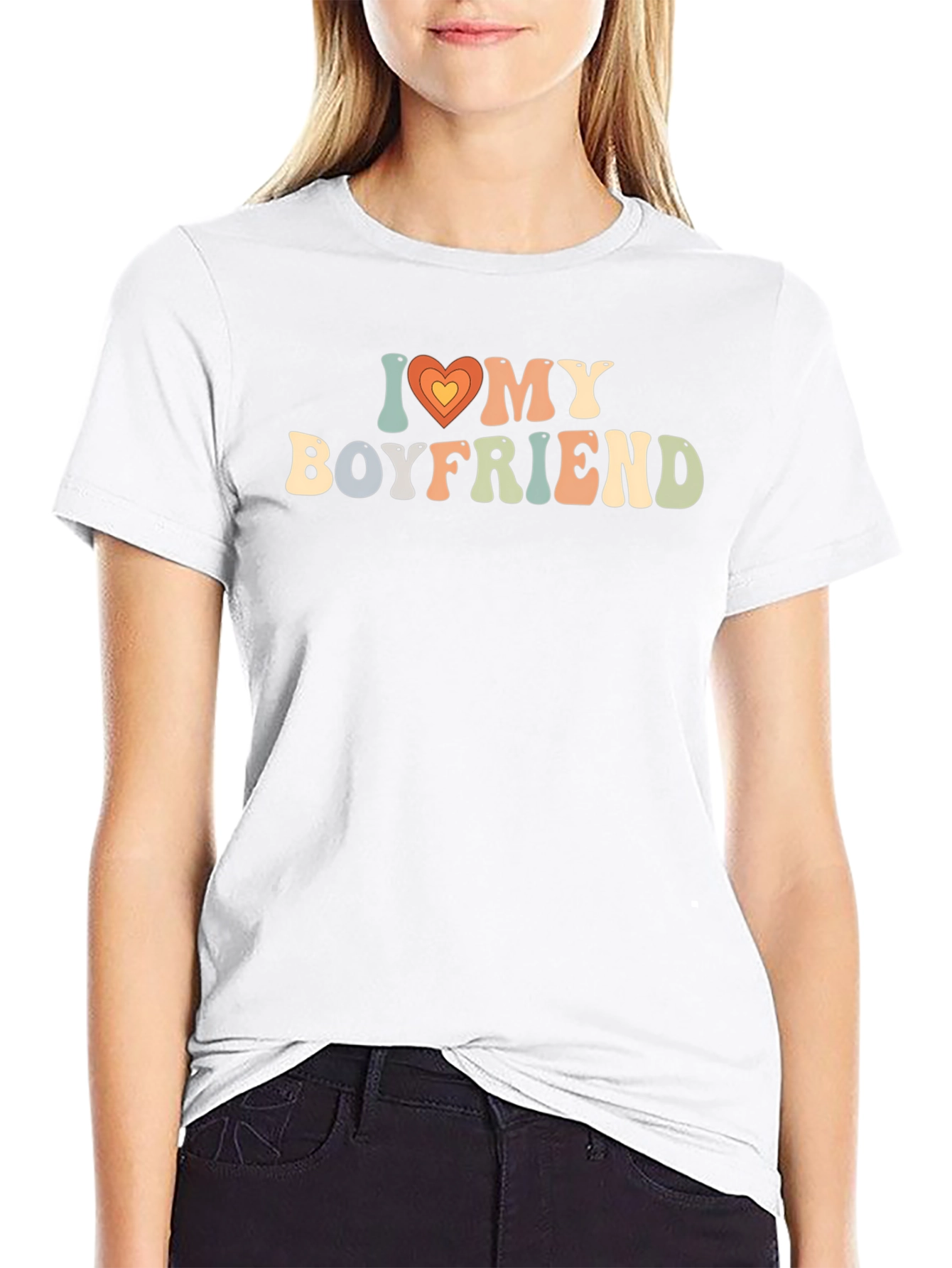 I Heart My Boyfriend Retro Graphic Tee