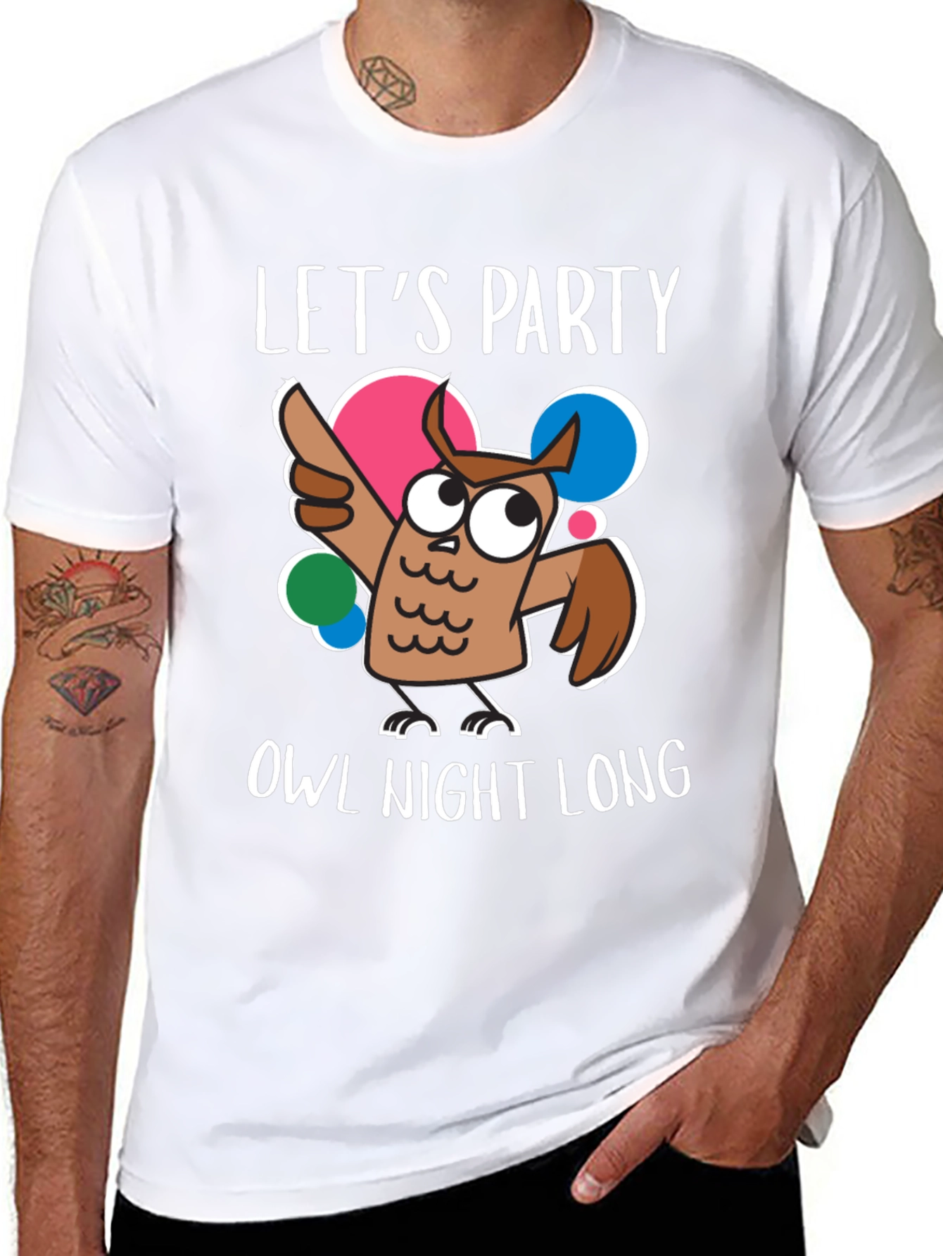 Lets Party Owl Night Long Graphic Tee