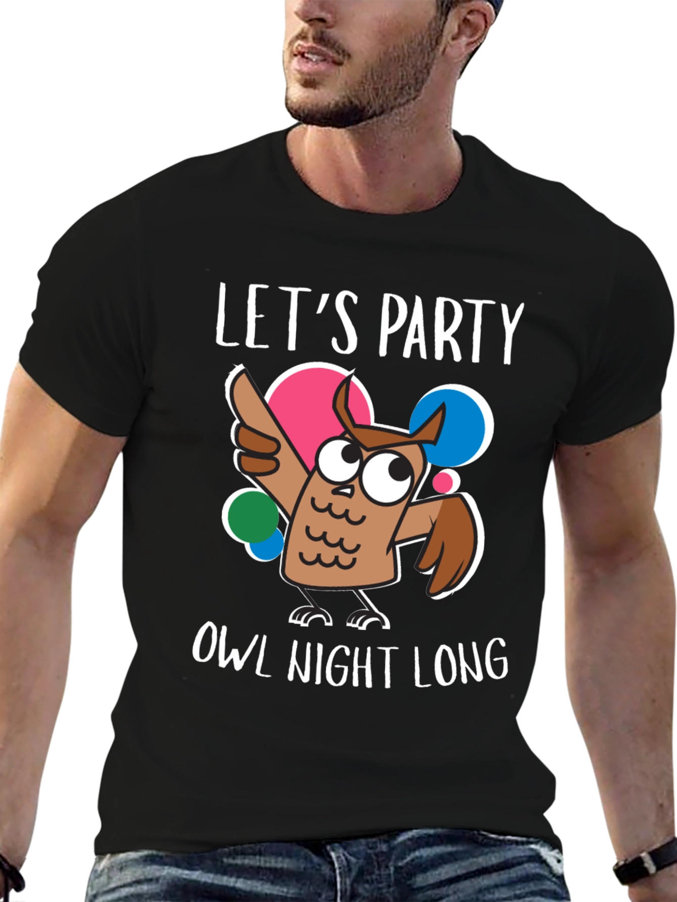 Lets Party Owl Night Long Graphic Tee
