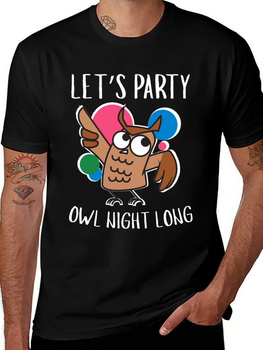 Lets Party Owl Night Long Graphic Tee