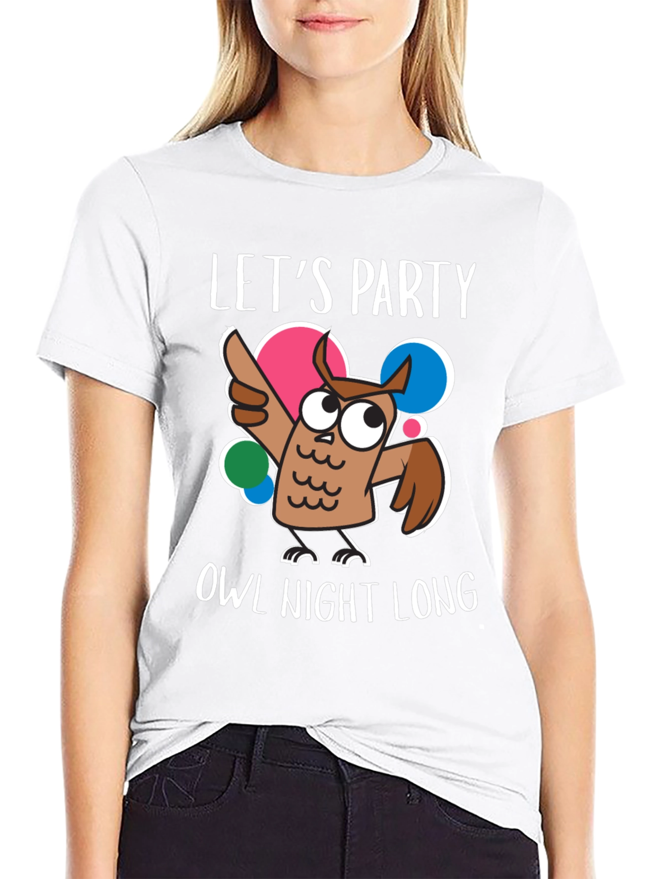 Lets Party Owl Night Long Graphic Tee