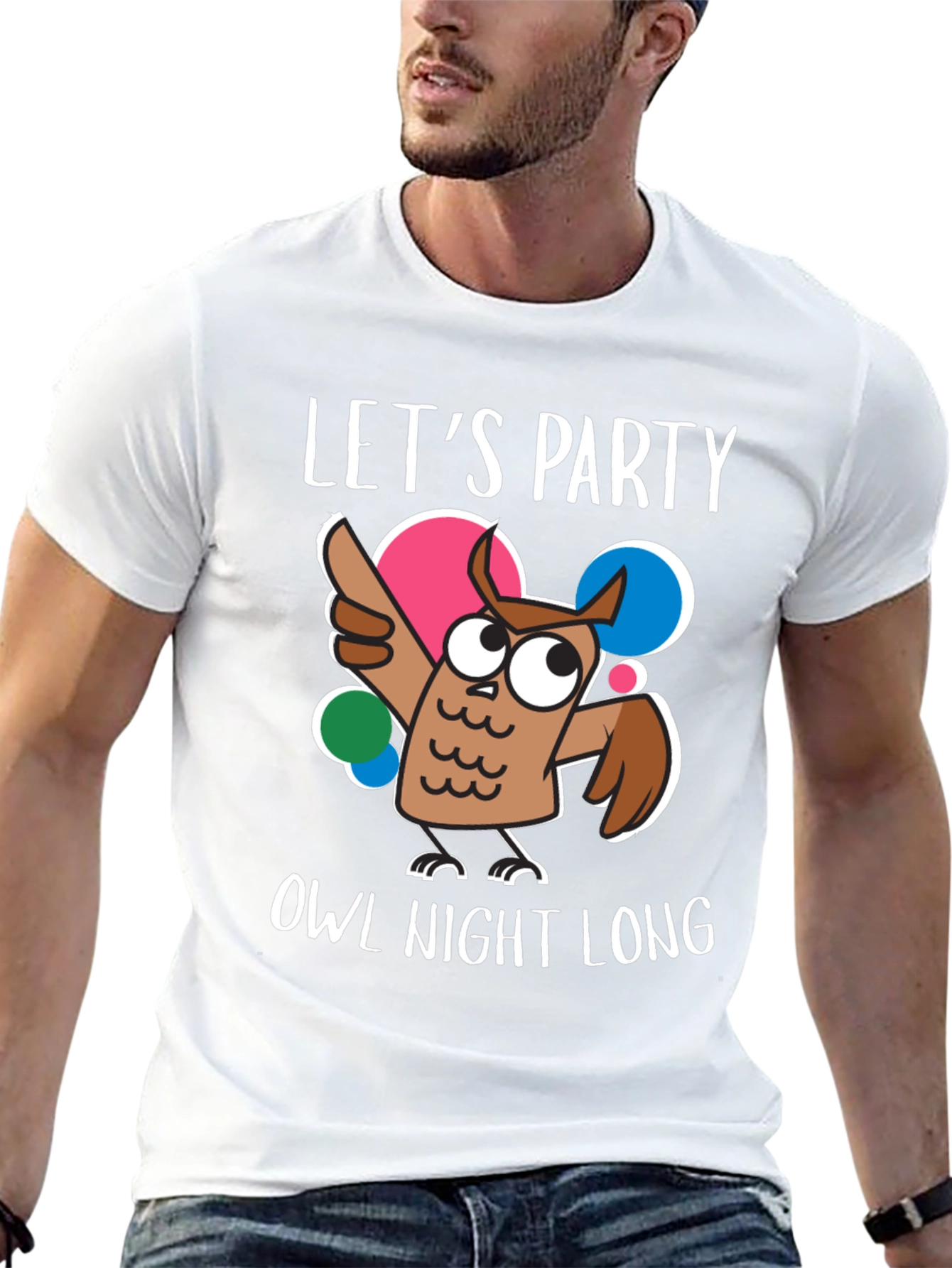 Lets Party Owl Night Long Graphic Tee