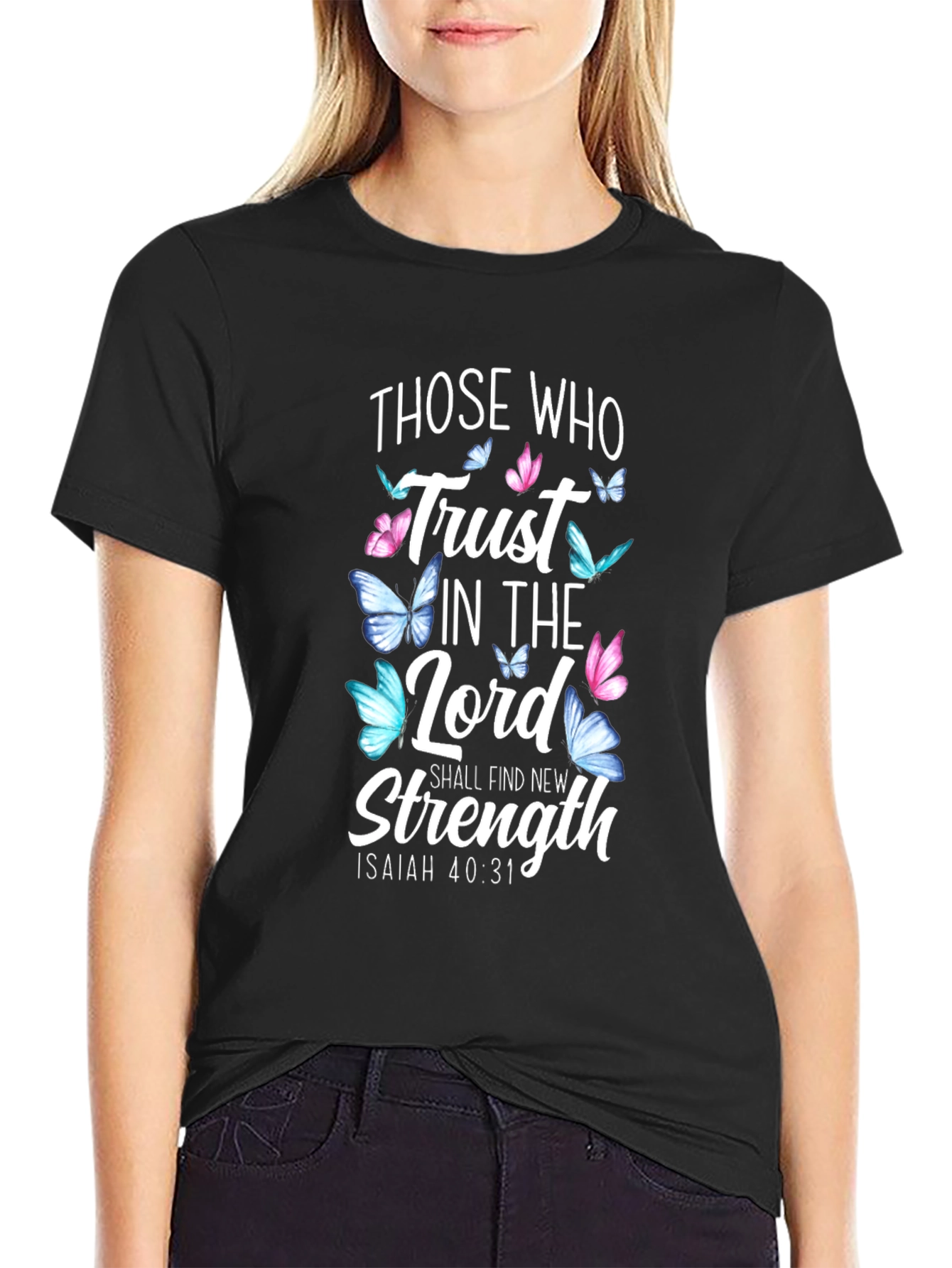 Faith-Based Butterfly T-Shirt: Isaiah 40:31