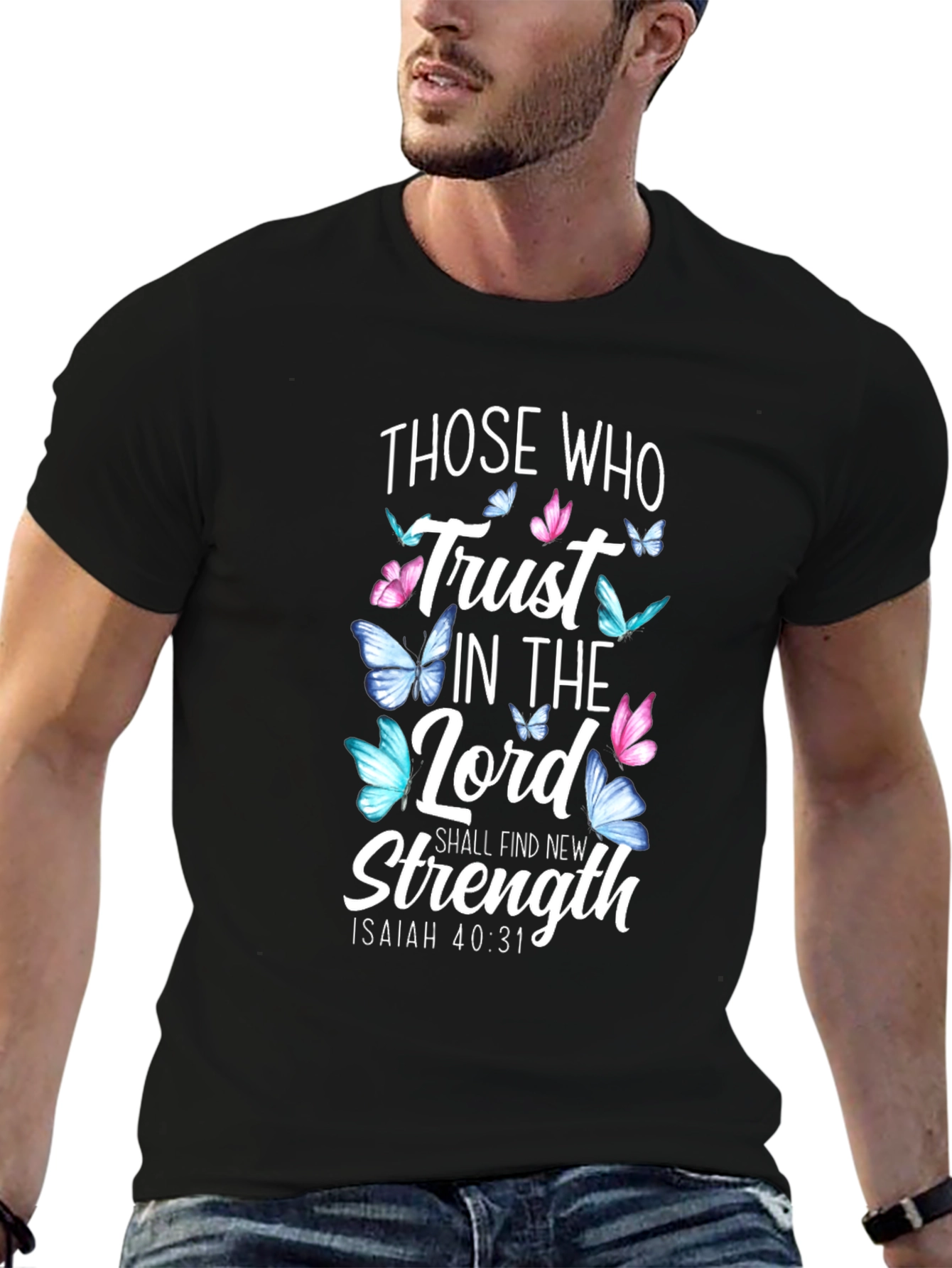 Faith-Based Butterfly T-Shirt: Isaiah 40:31