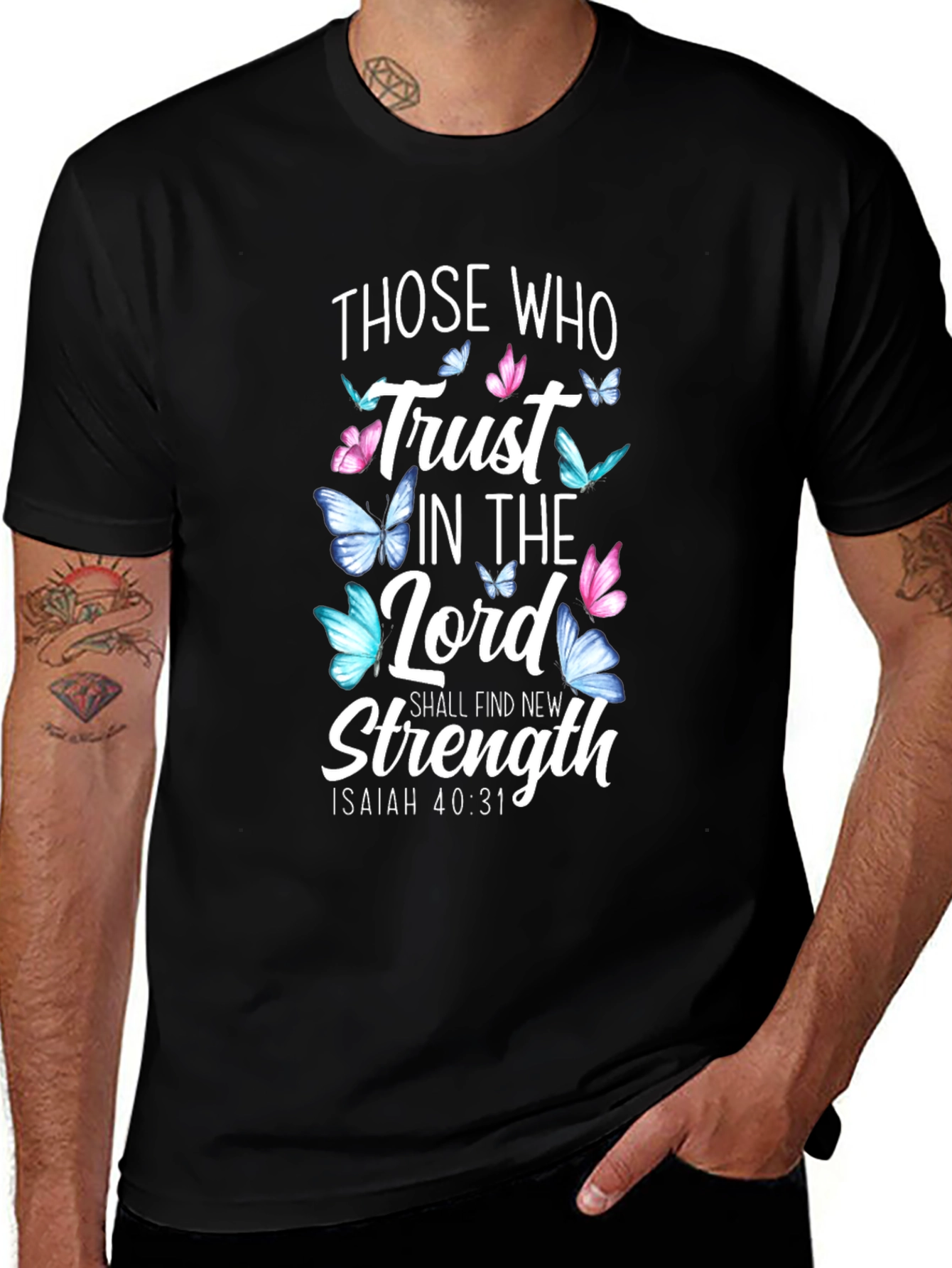 Faith-Based Butterfly T-Shirt: Isaiah 40:31
