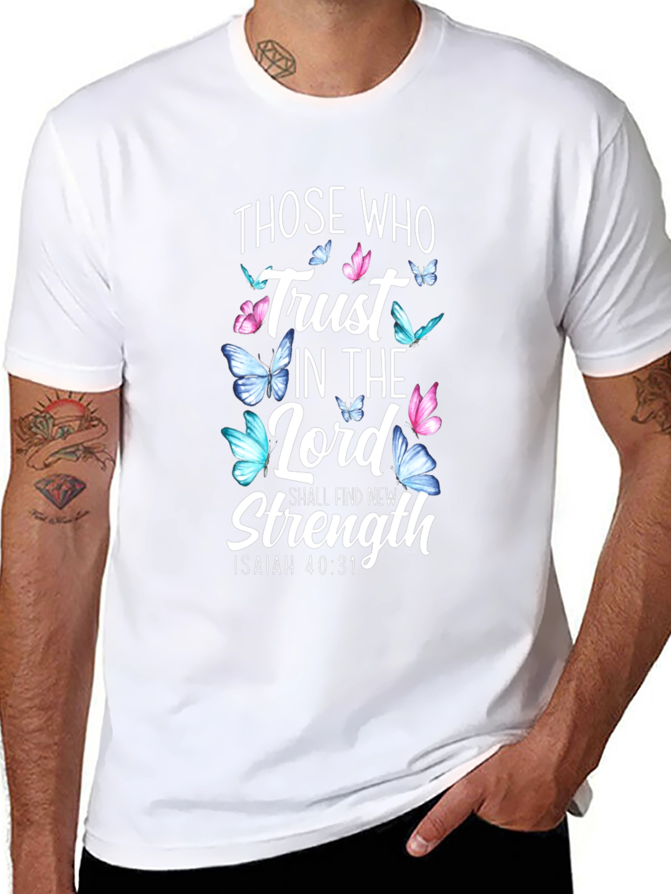 Faith-Based Butterfly T-Shirt: Isaiah 40:31