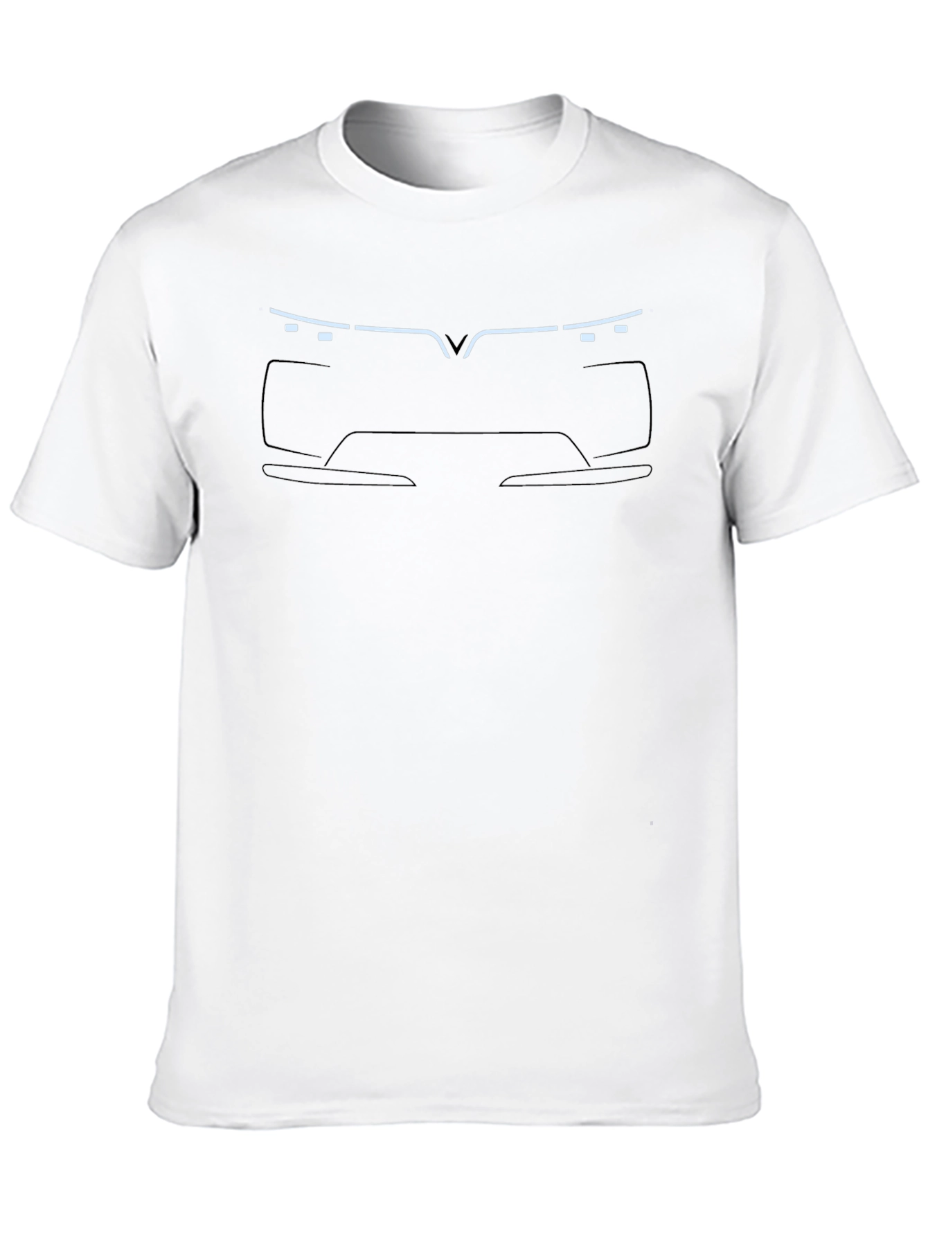 Modern Car Outline Black T-Shirt