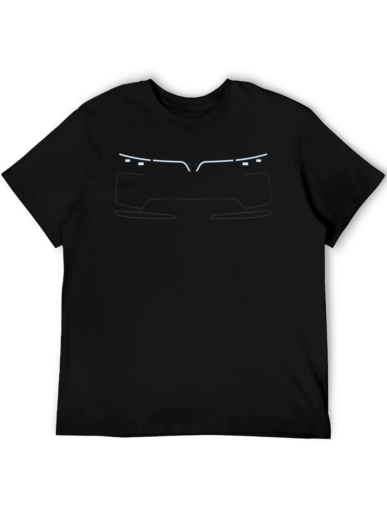 Modern Car Outline Black T-Shirt