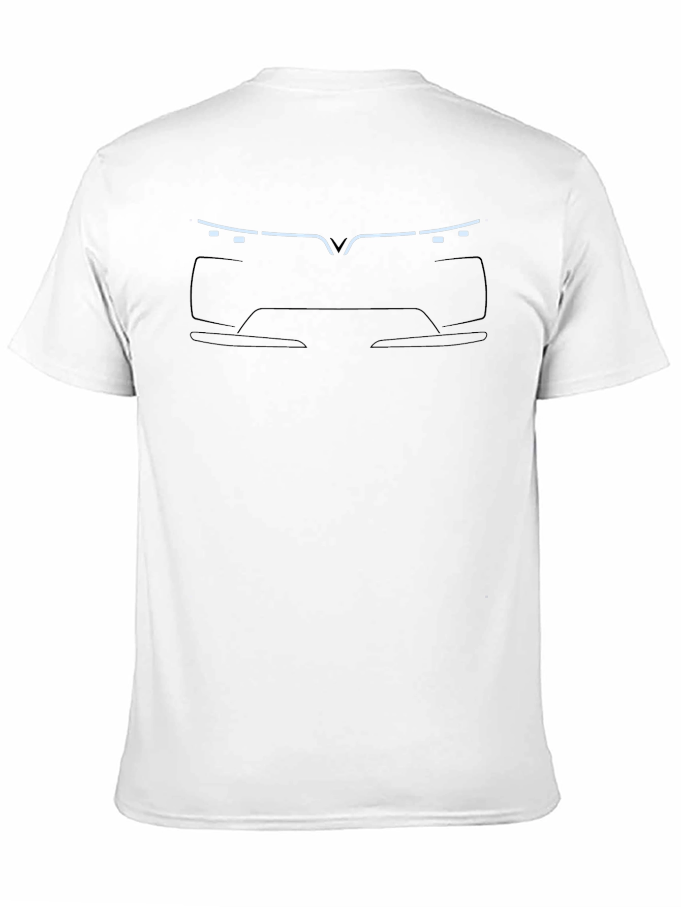 Modern Car Outline Black T-Shirt