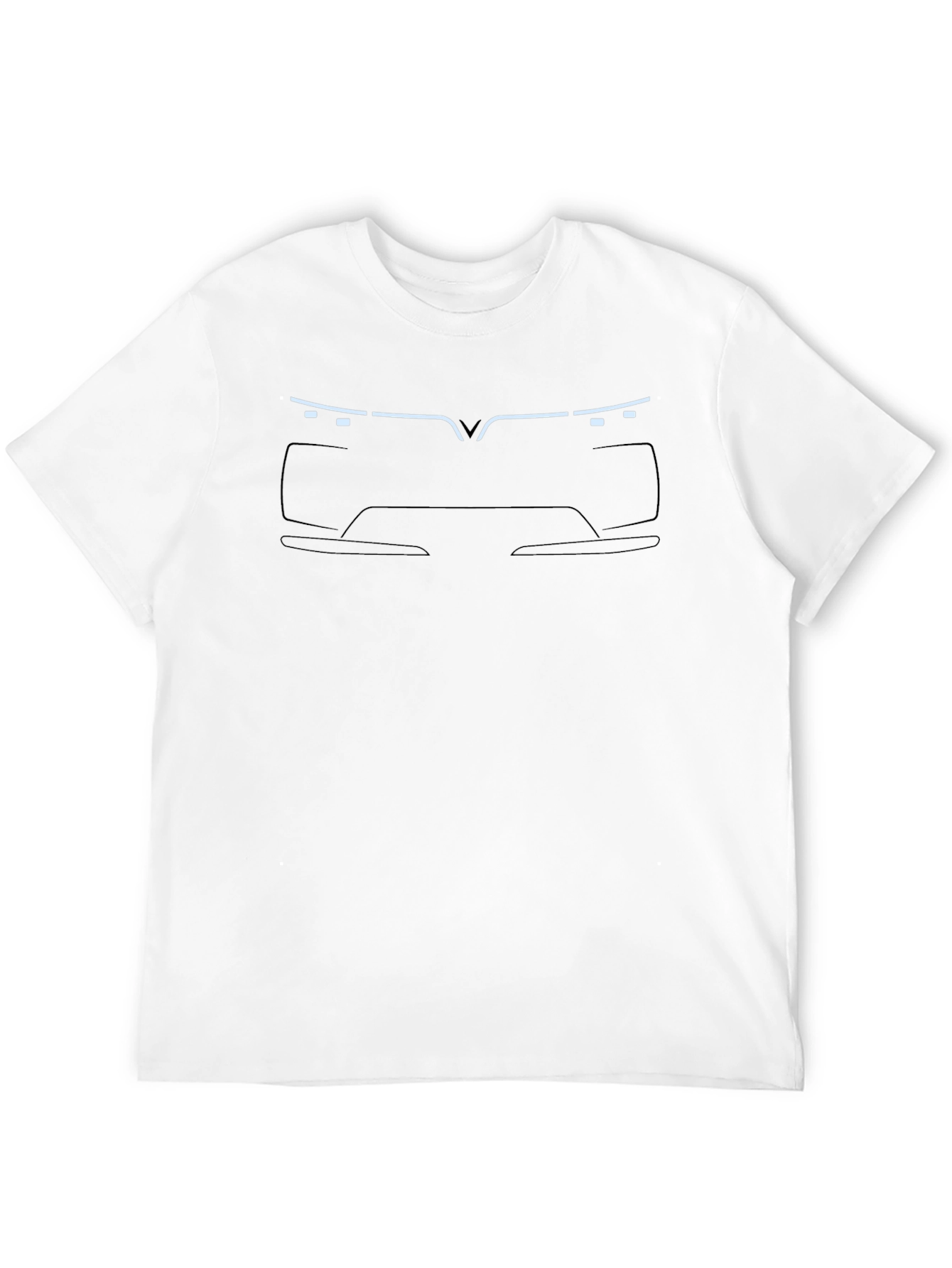 Modern Car Outline Black T-Shirt