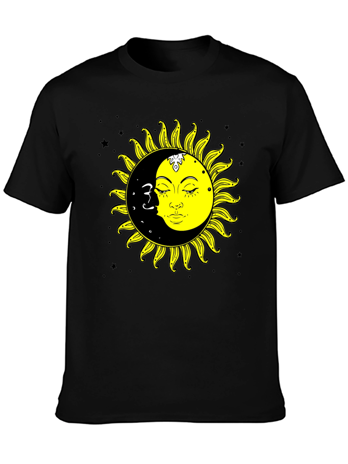 Sun & Moon Graphic Tee - Celestial Black T-Shirt