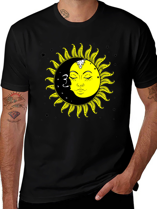Sun & Moon Graphic Tee - Celestial Black T-Shirt