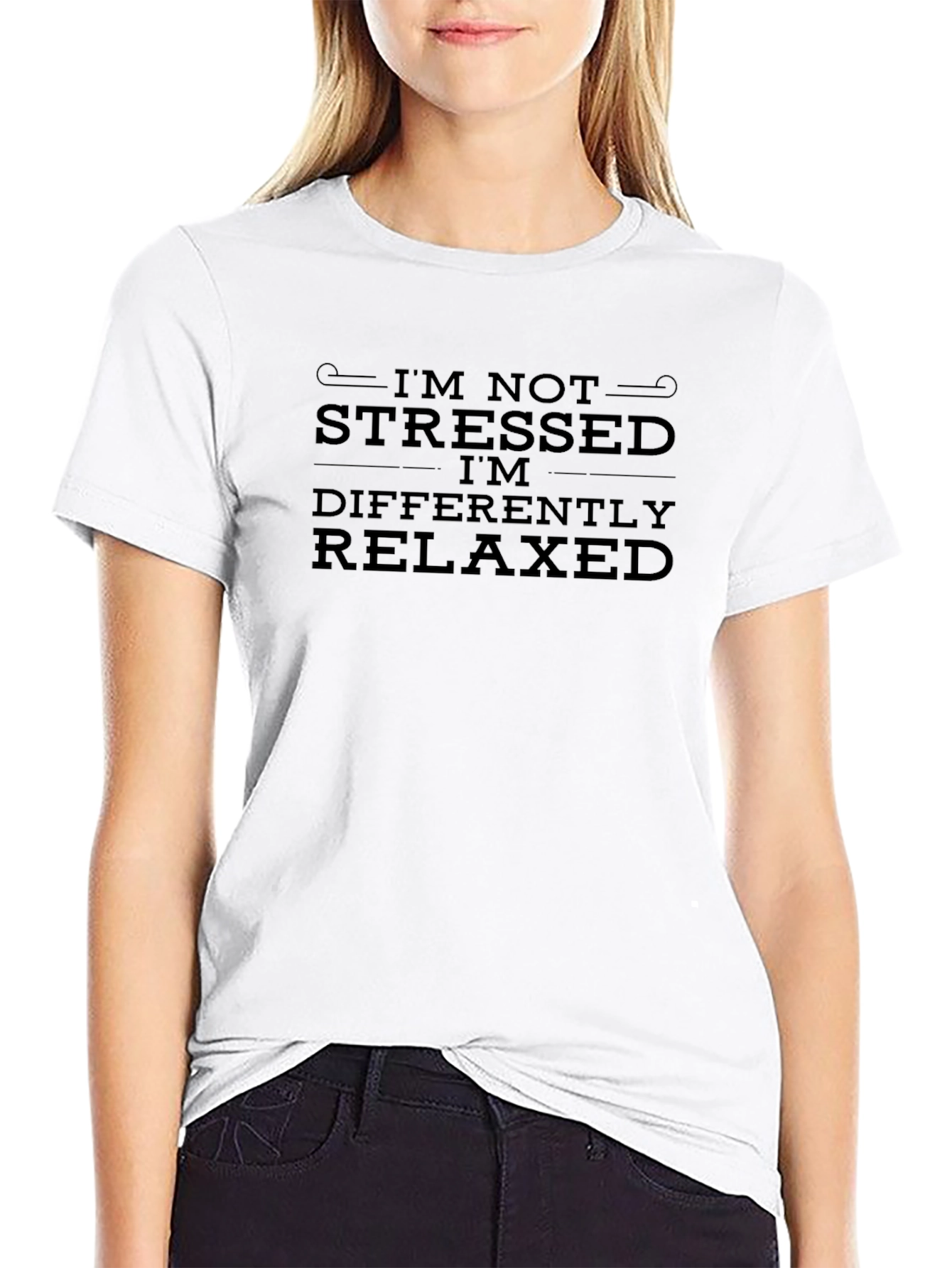 Im Not Stressed Im Differently Relaxed Mens Black T-Shirt