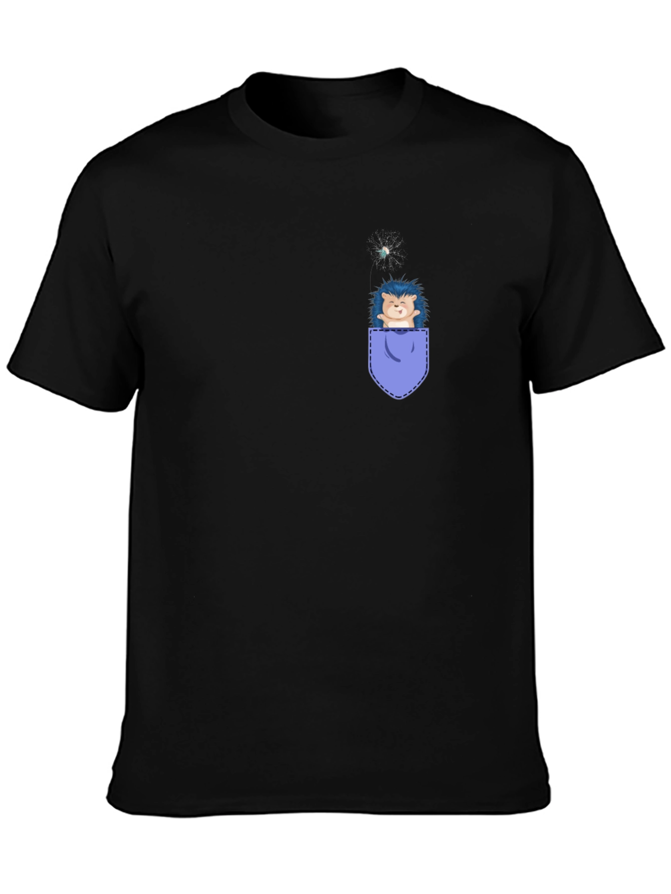 Cute Hedgehog Pocket T-Shirt - Whimsical Graphic Tee