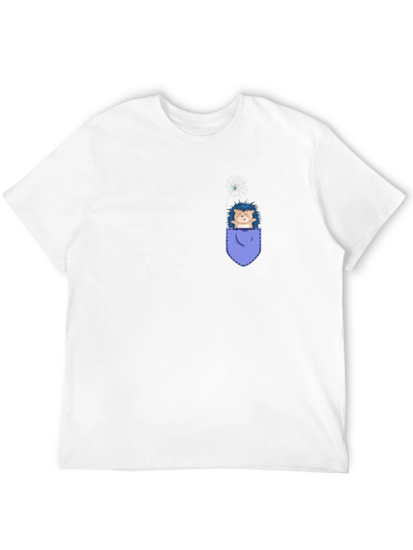 Cute Hedgehog Pocket T-Shirt - Whimsical Graphic Tee
