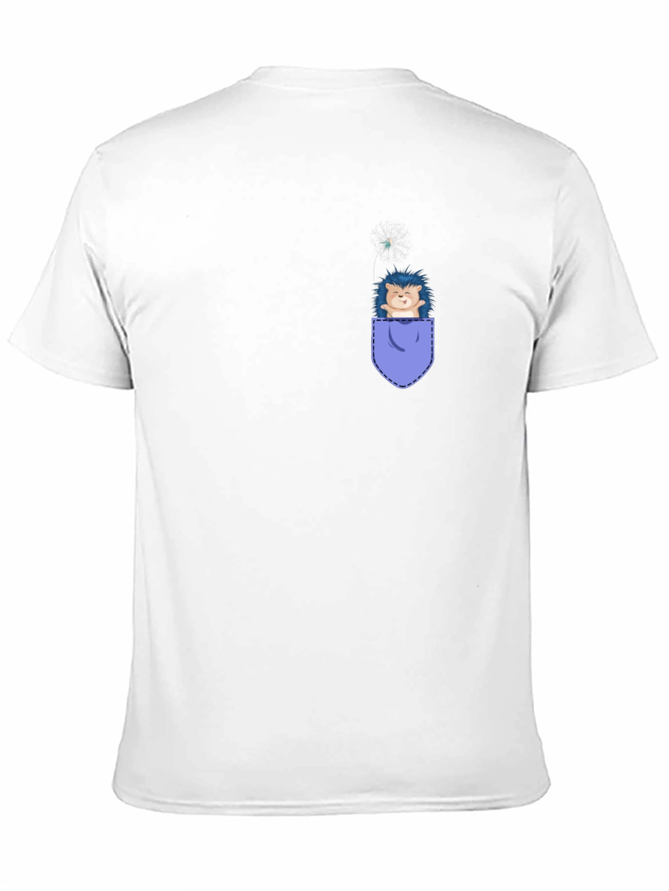 Cute Hedgehog Pocket T-Shirt - Whimsical Graphic Tee