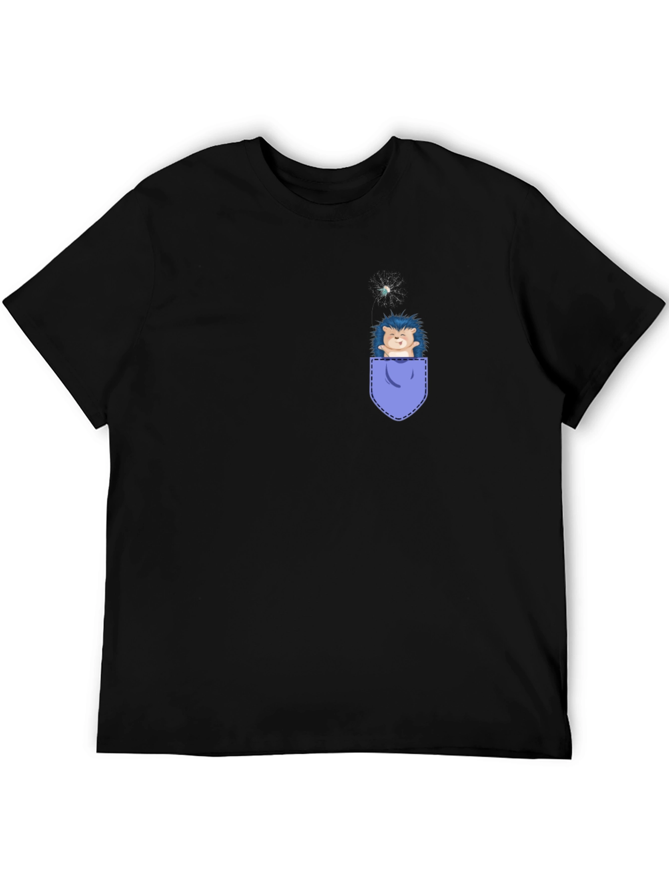 Cute Hedgehog Pocket T-Shirt - Whimsical Graphic Tee