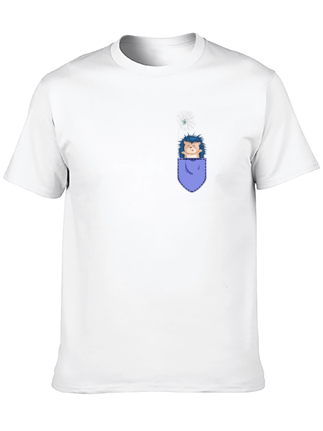 Cute Hedgehog Pocket T-Shirt - Whimsical Graphic Tee