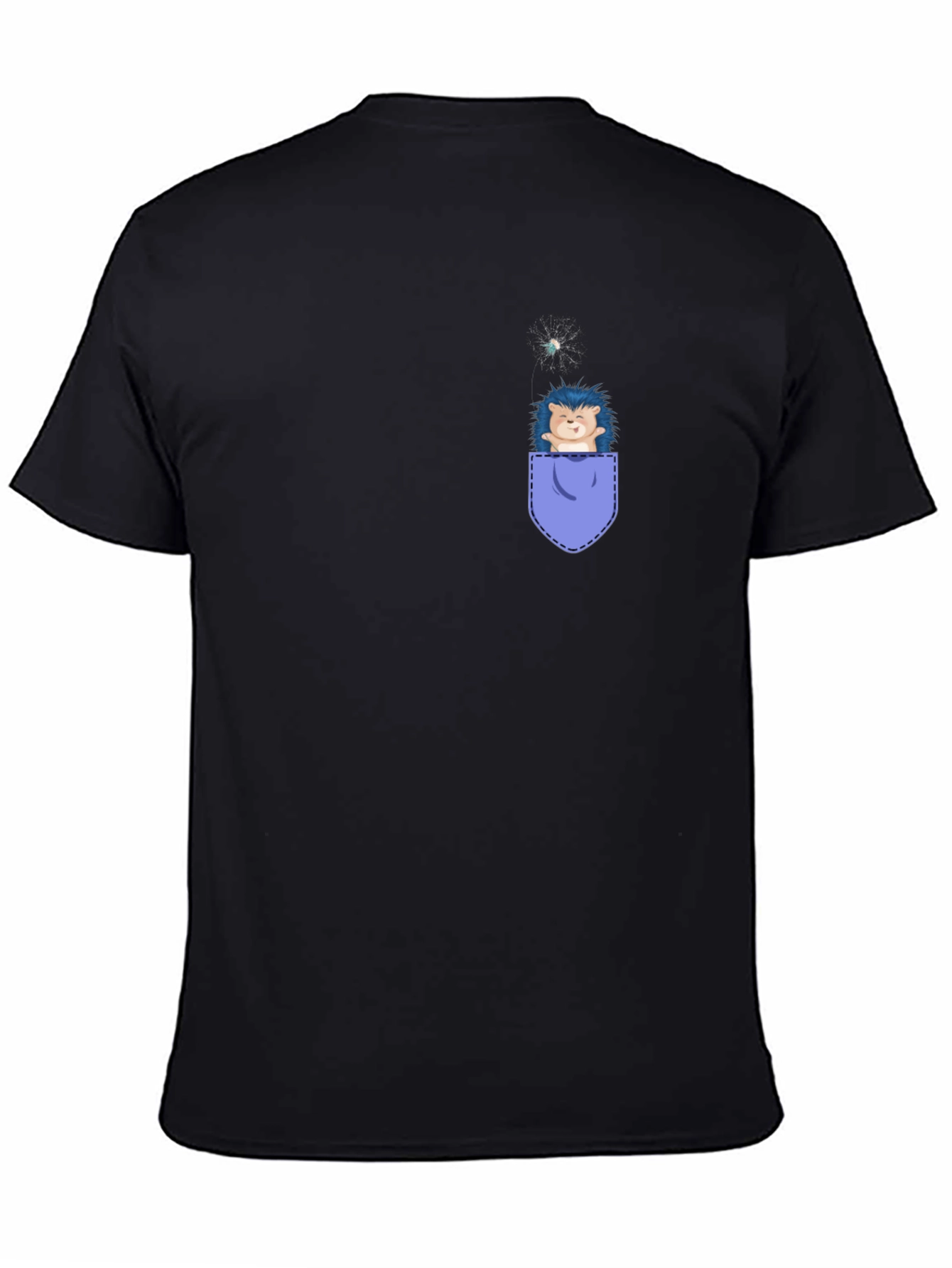 Cute Hedgehog Pocket T-Shirt - Whimsical Graphic Tee