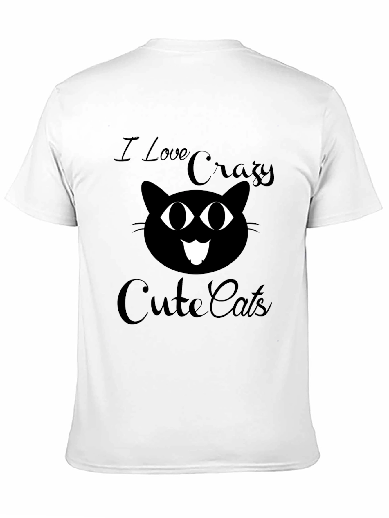 Crazy Cute Cats Graphic Tee - Black Cotton T-Shirt