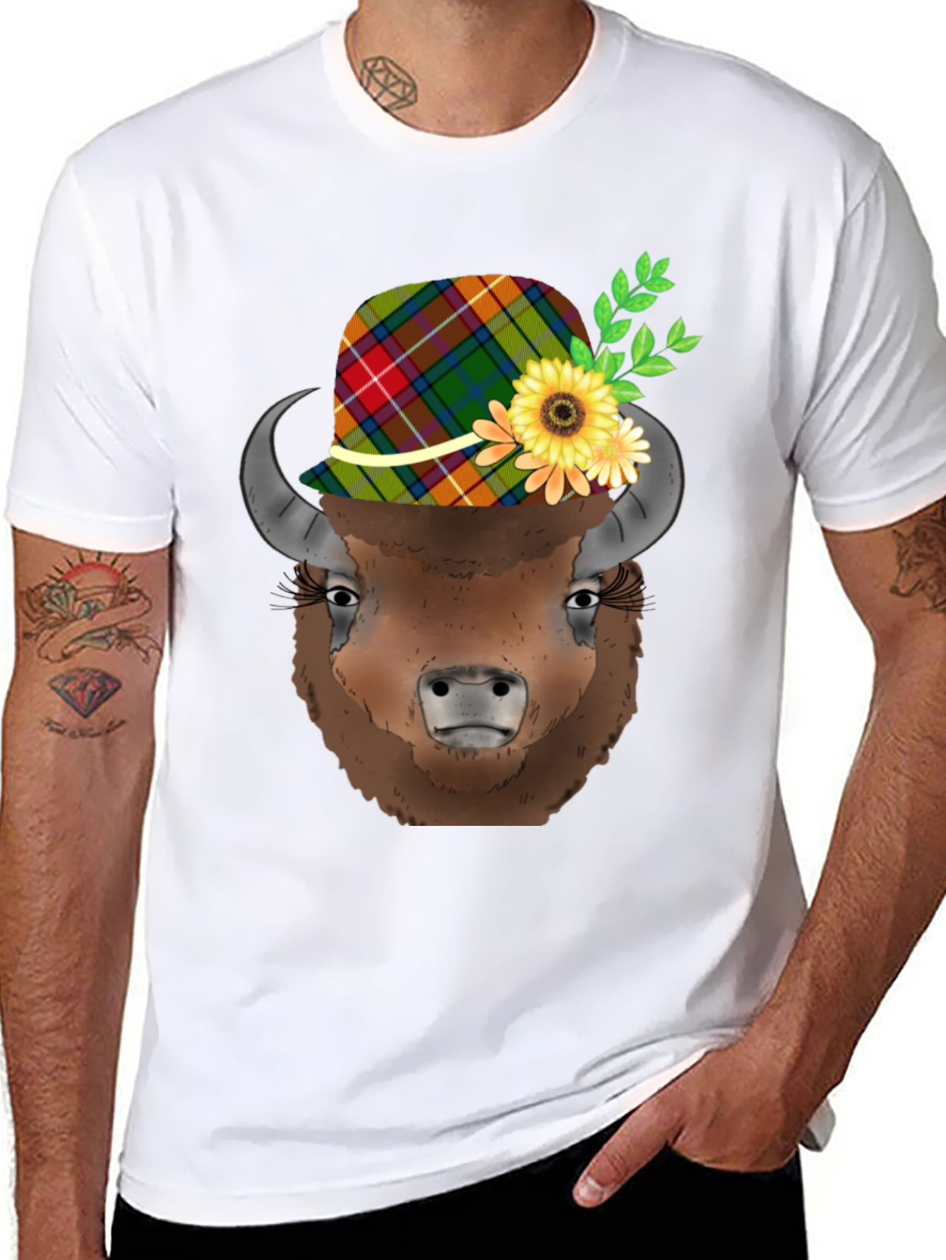 Buffalo in Hat Graphic Tee