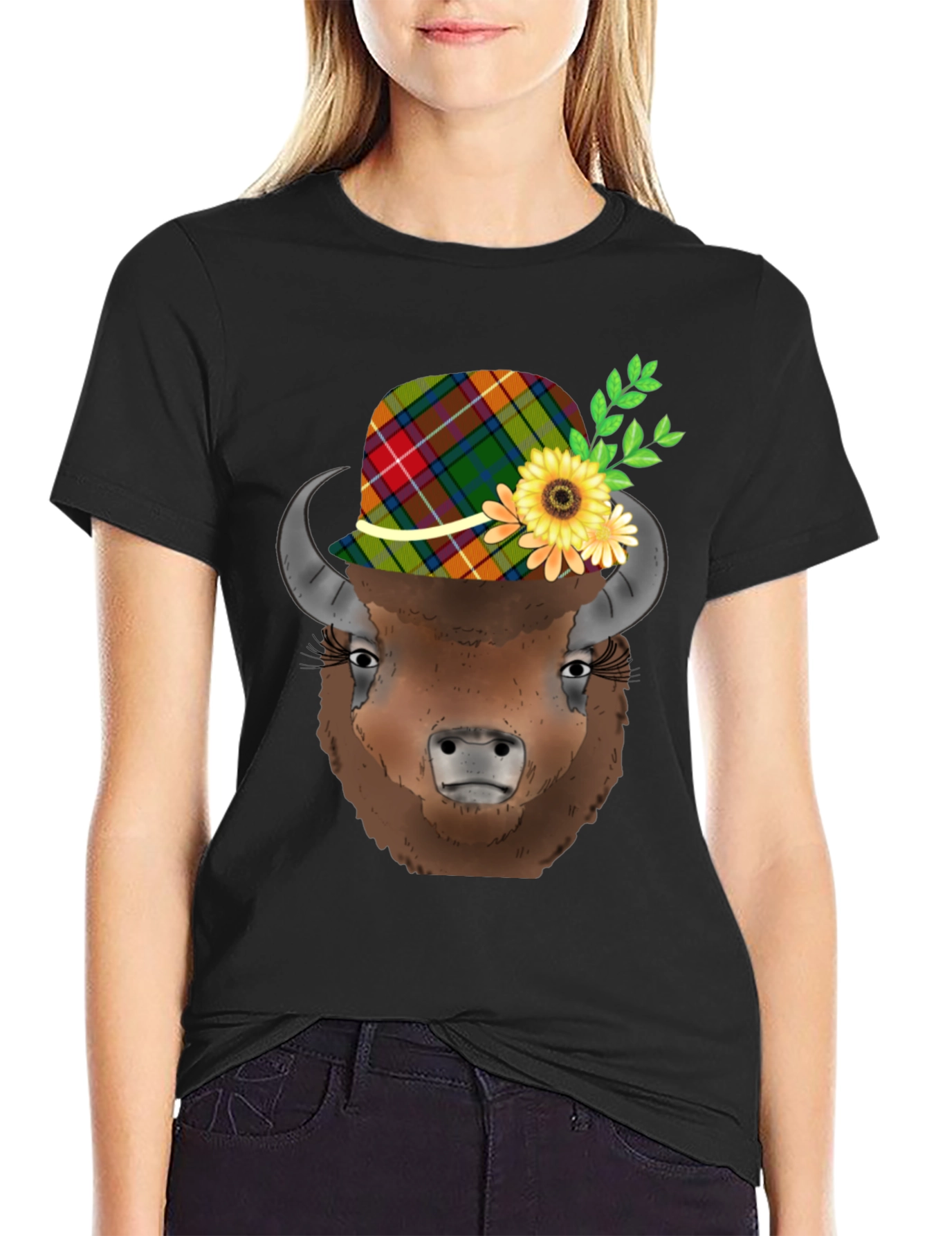 Buffalo in Hat Graphic Tee