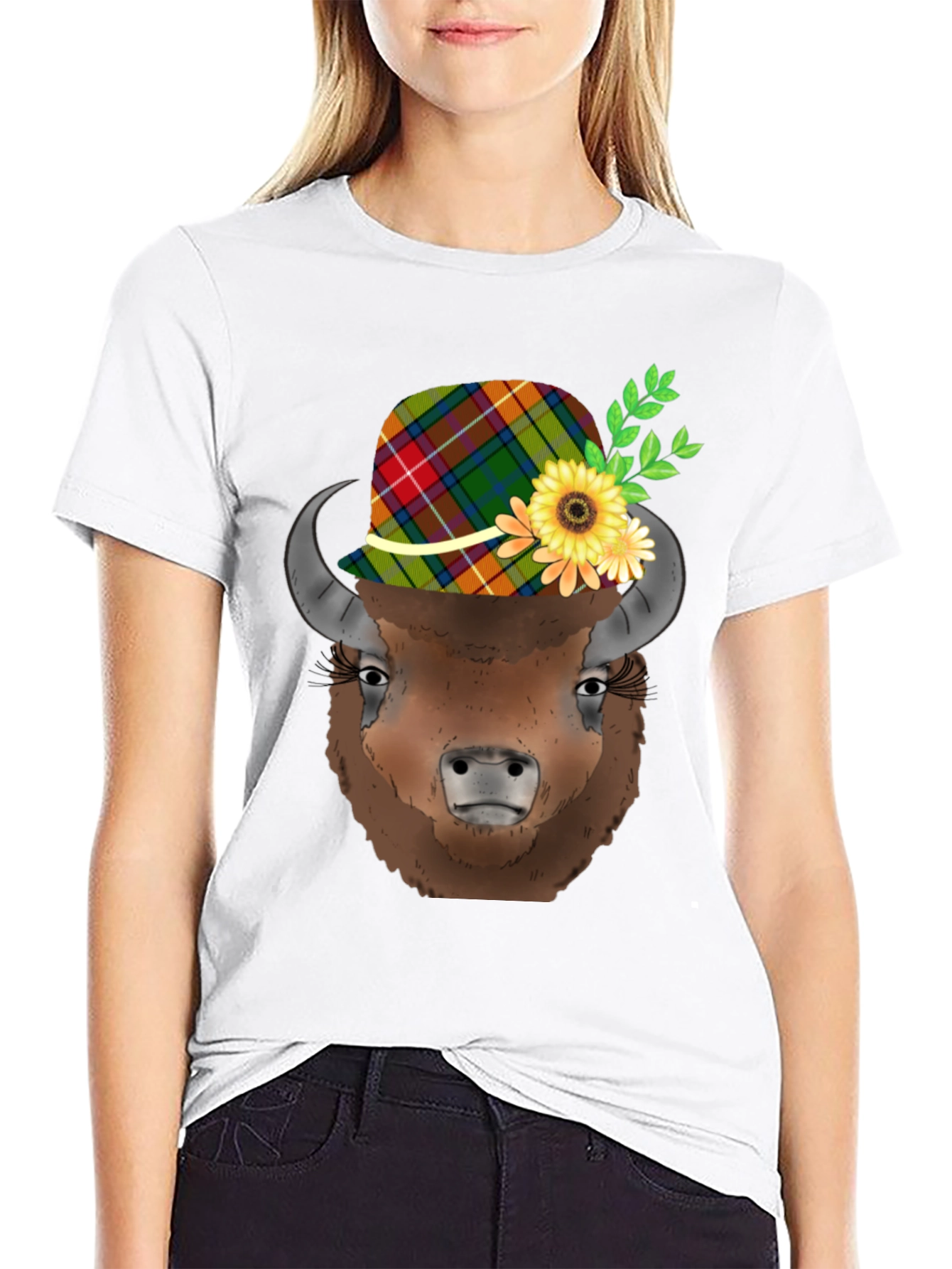 Buffalo in Hat Graphic Tee