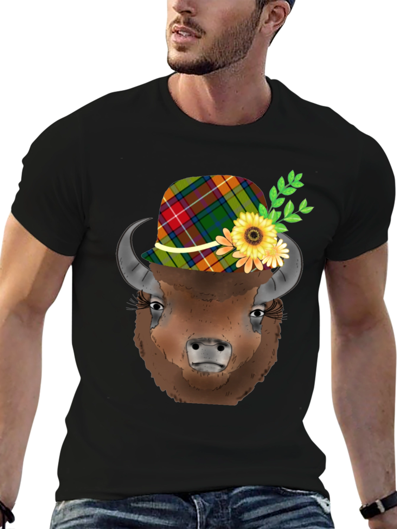 Buffalo in Hat Graphic Tee