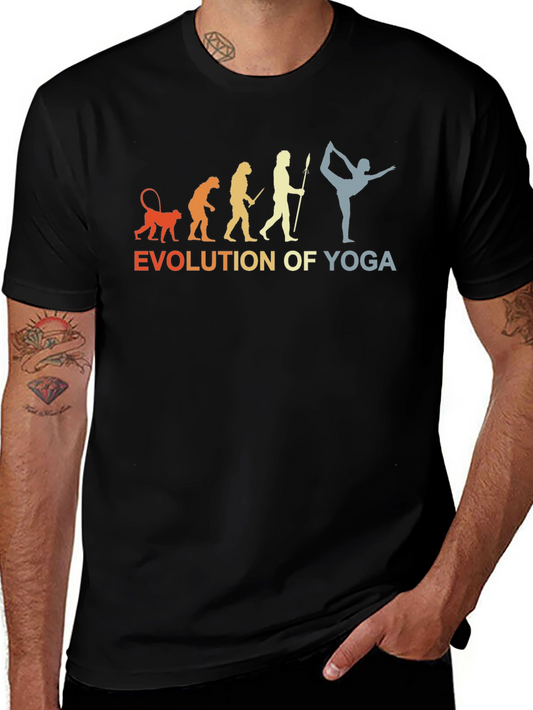 Evolution of Yoga T-Shirt - Black Cotton Tee