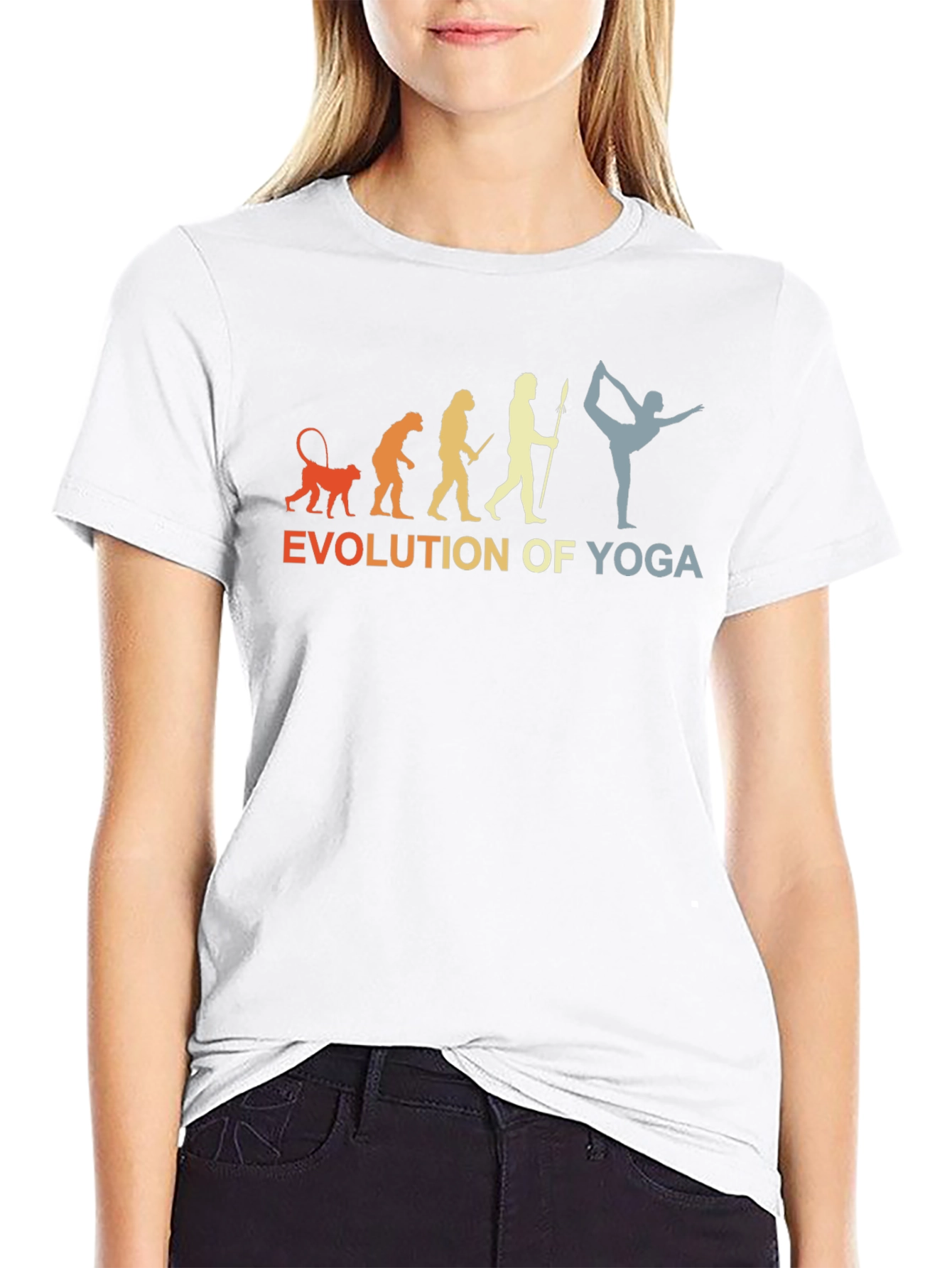 Evolution of Yoga T-Shirt - Black Cotton Tee