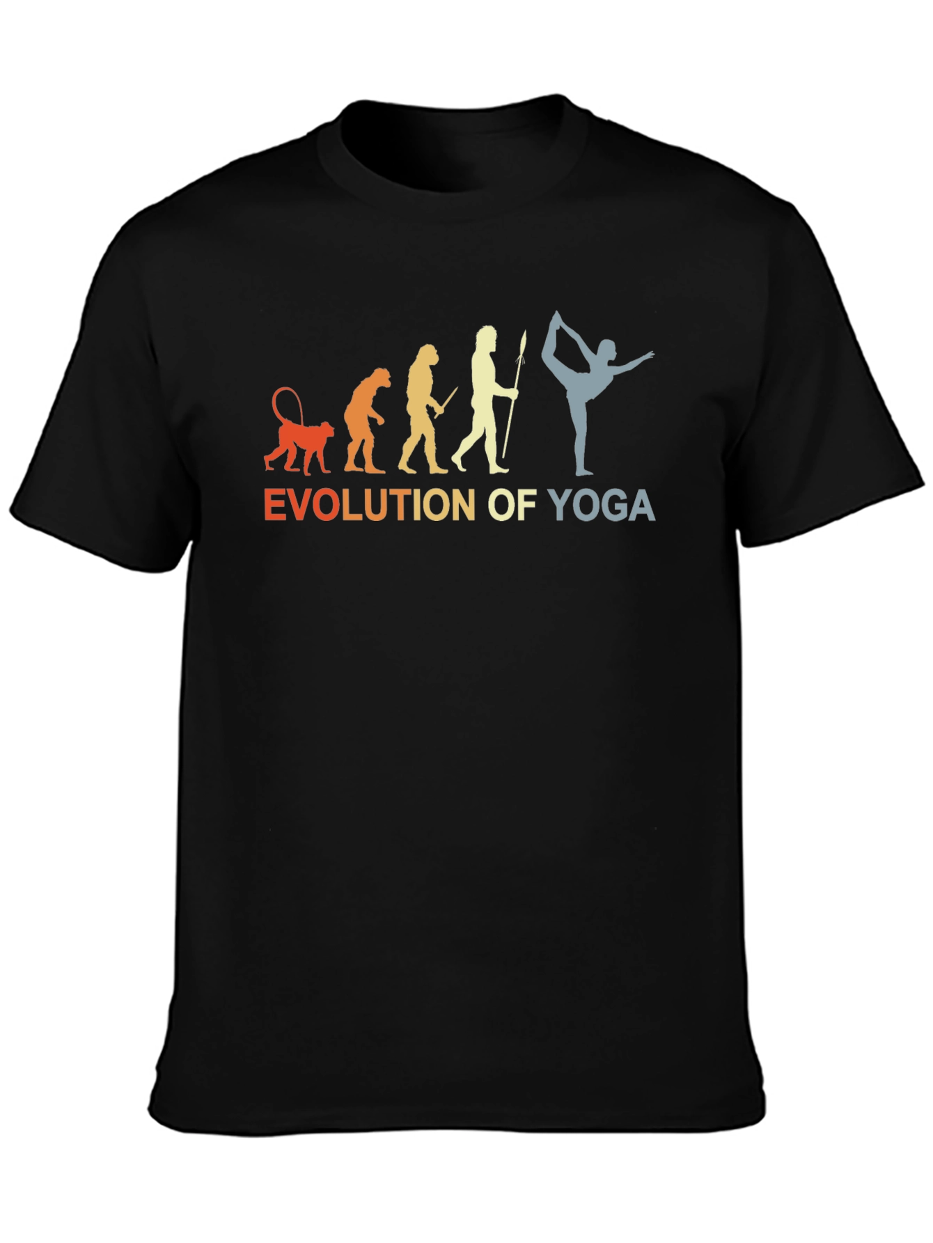 Evolution of Yoga T-Shirt - Black Cotton Tee
