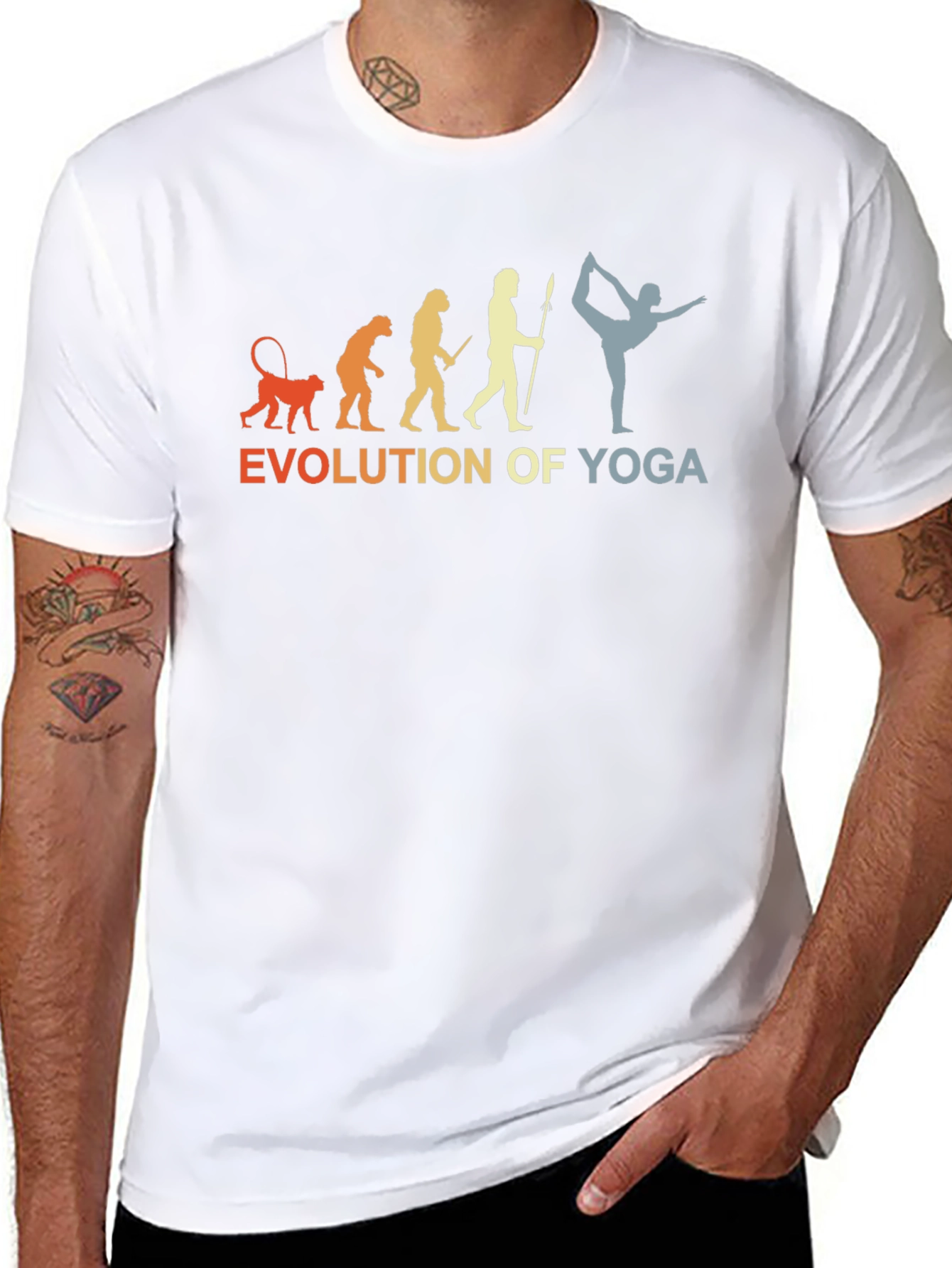 Evolution of Yoga T-Shirt - Black Cotton Tee