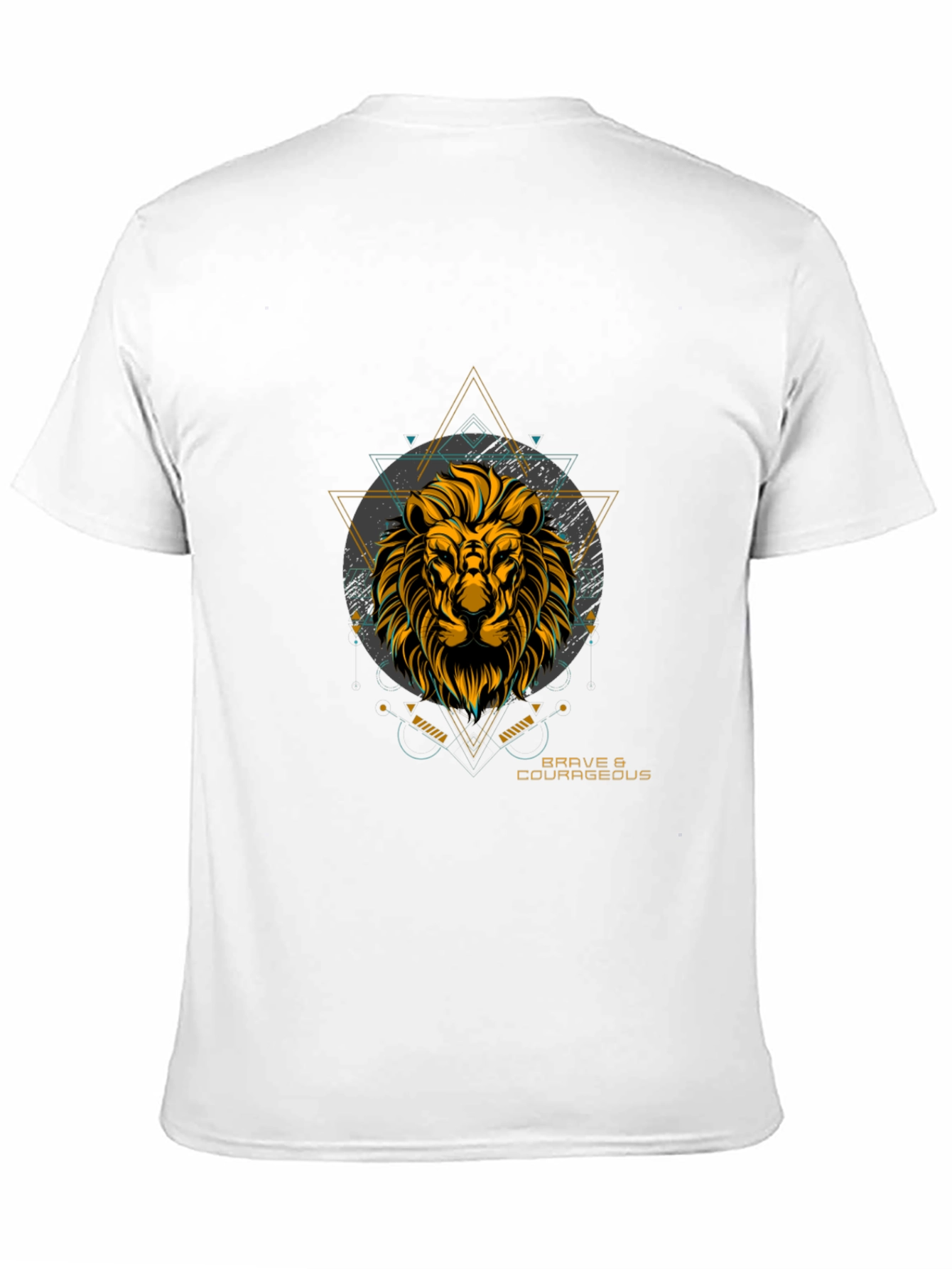 Mens Black Lion Graphic T-Shirt - Brave & Courageous