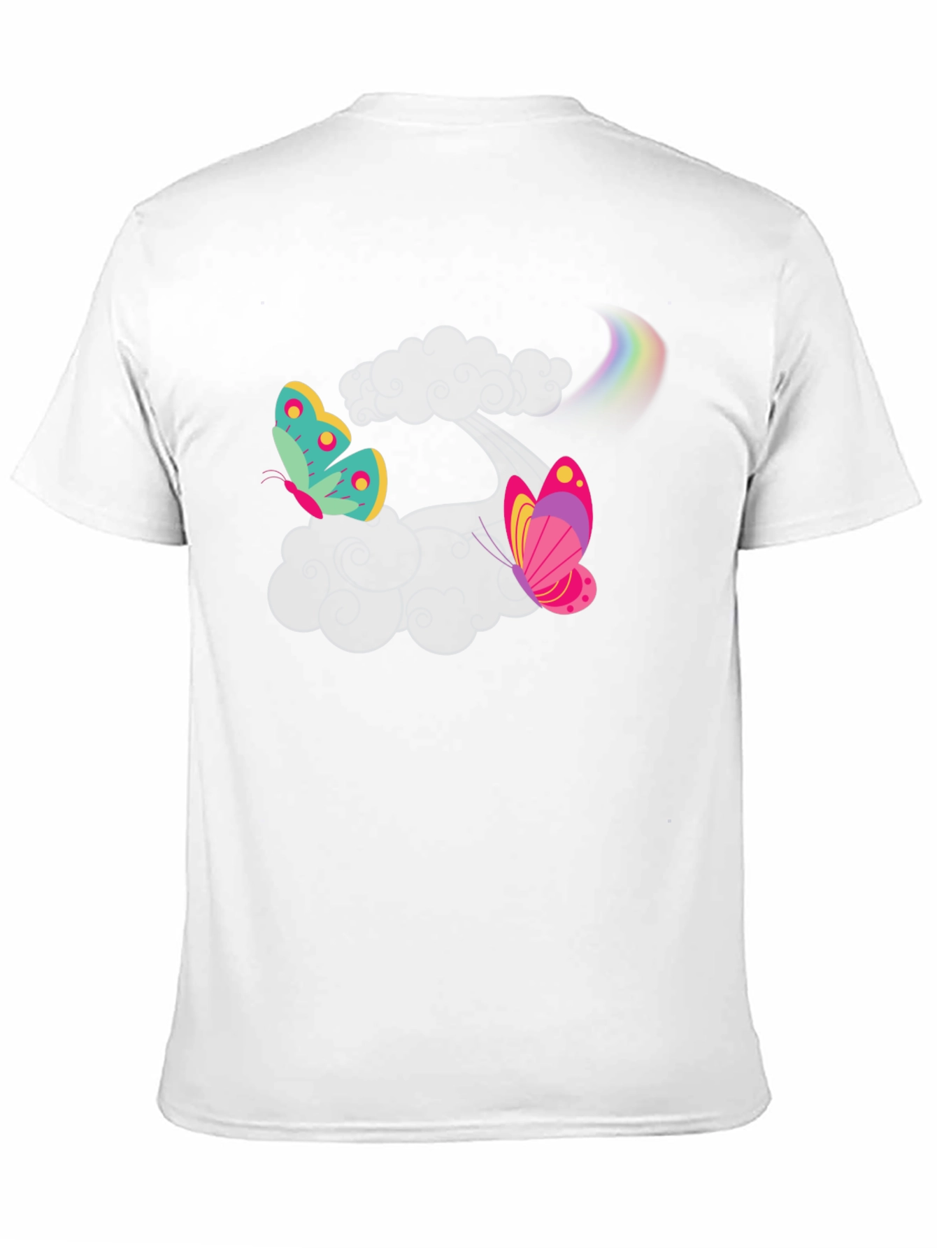 Butterfly Rainbow Black T-Shirt