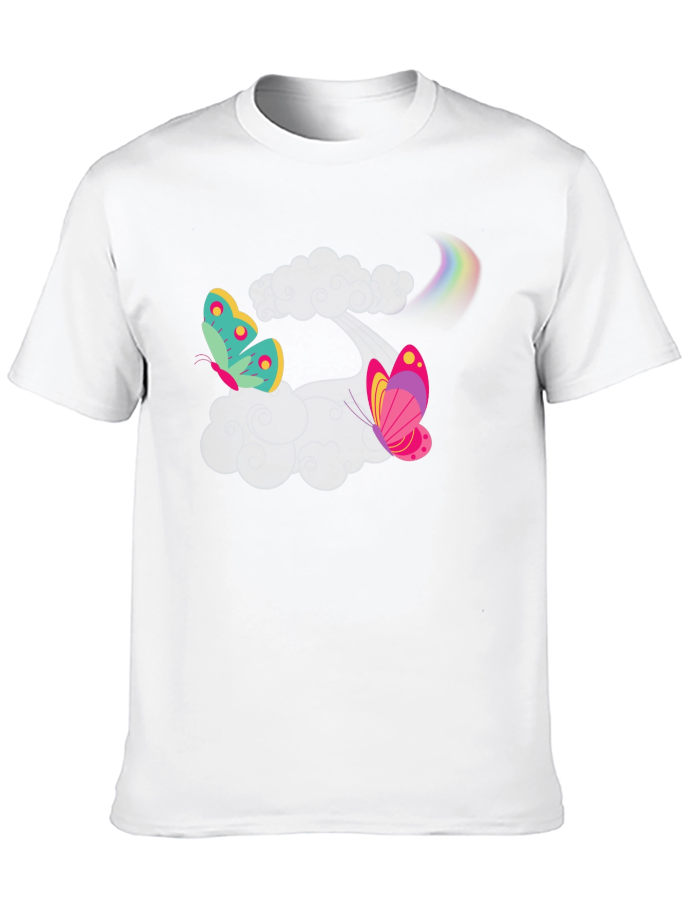 Butterfly Rainbow Black T-Shirt